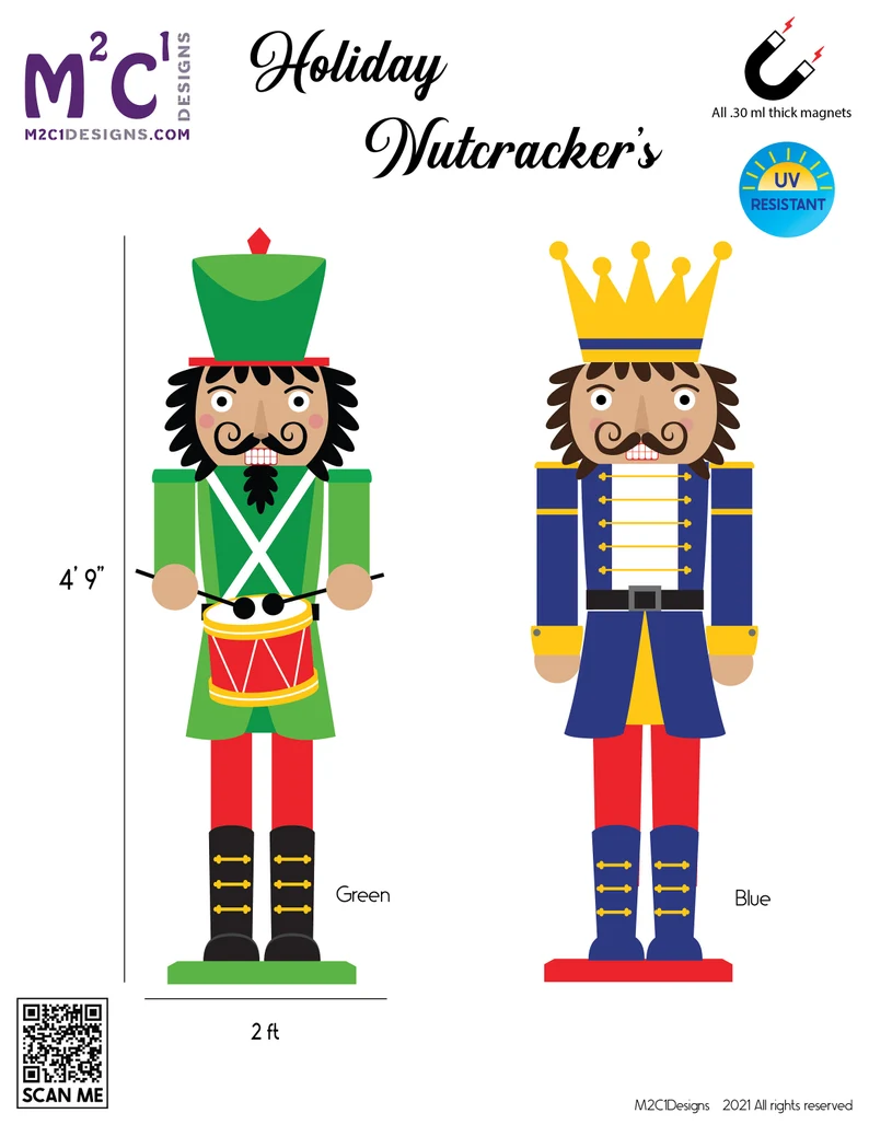 Lifesize Nutcracker Prince Reusable Magnets | Holiday Nutcracker image 2