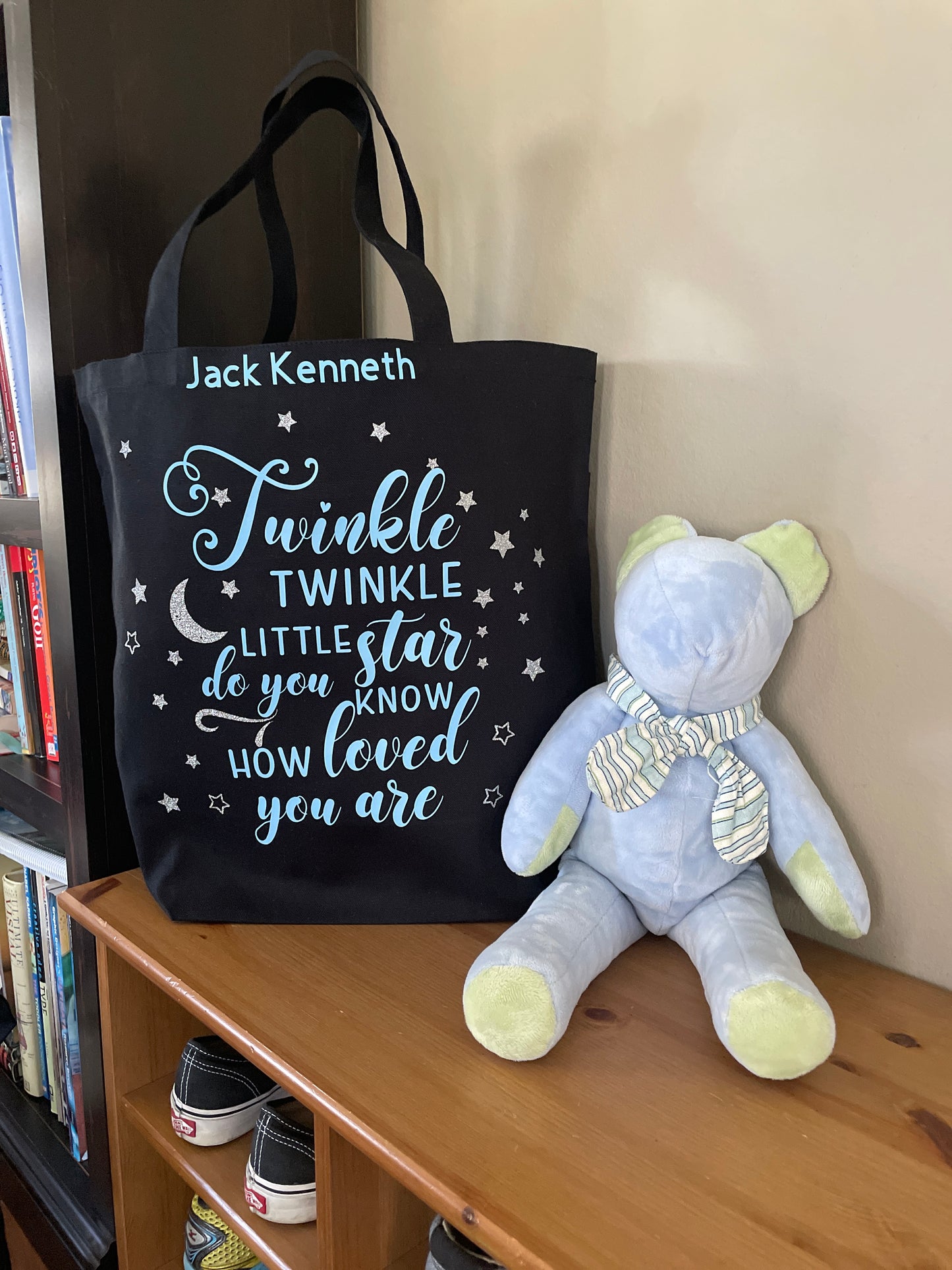 PERSONALIZED Large Diaper Bag |Twinkle Twinkle Little Star Tote Bag image 3