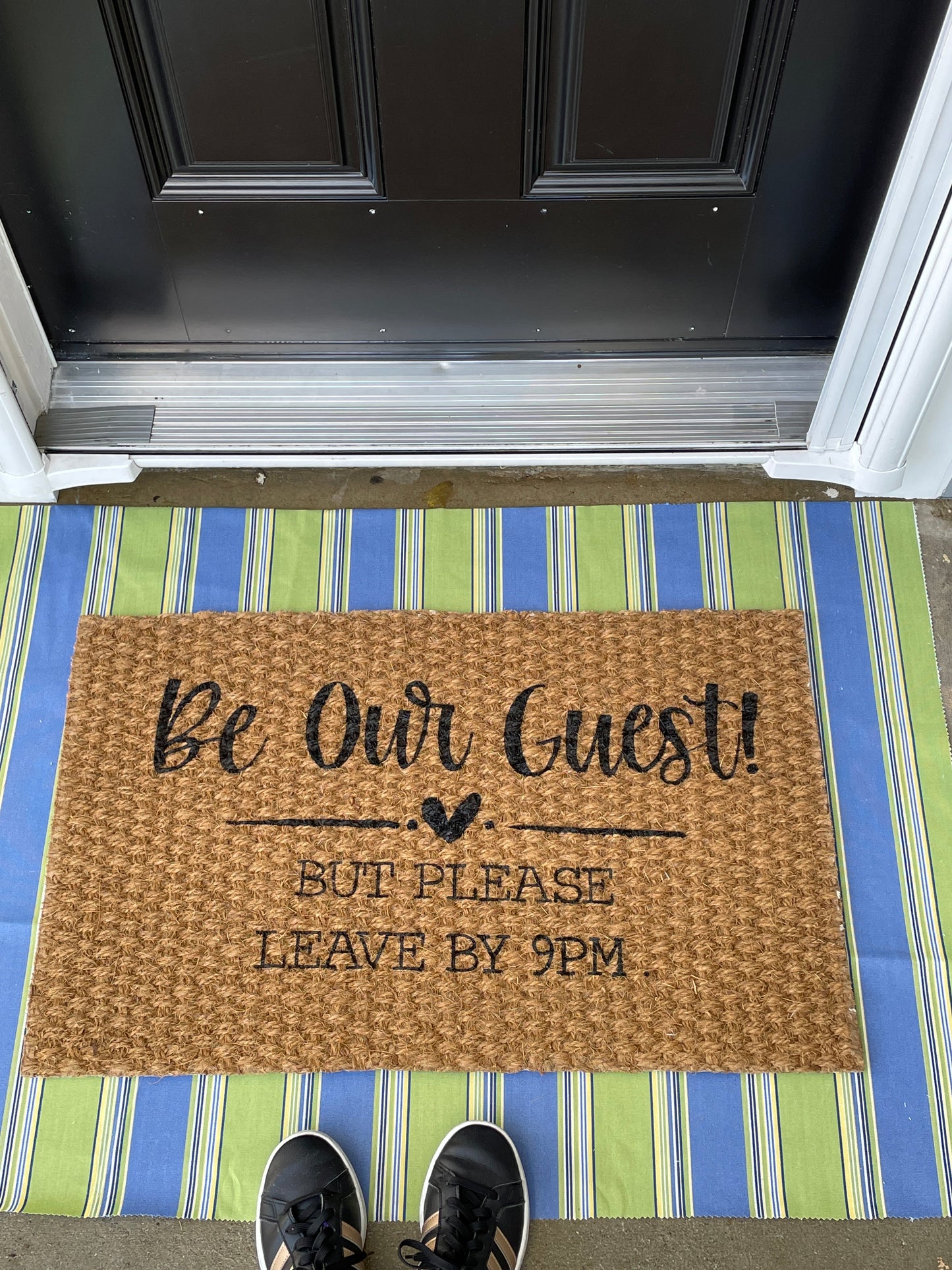 Be Our Guest! But Please Leave by 9pm Door Mat image 2