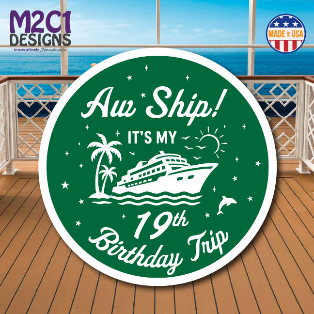 Birthday Cruise Ship Door Magnet: Aw Ship! Cabin Door Decor