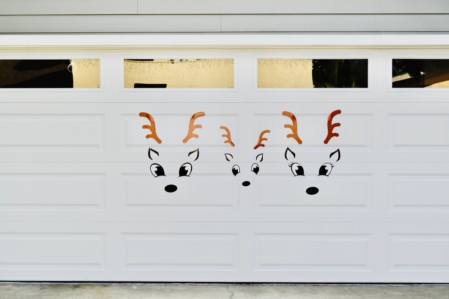 Christmas Reindeer Faces Garage Door Magnets | Holiday Garage Door Décor | Family Reindeer Set | Outdoor Christmas Decorations