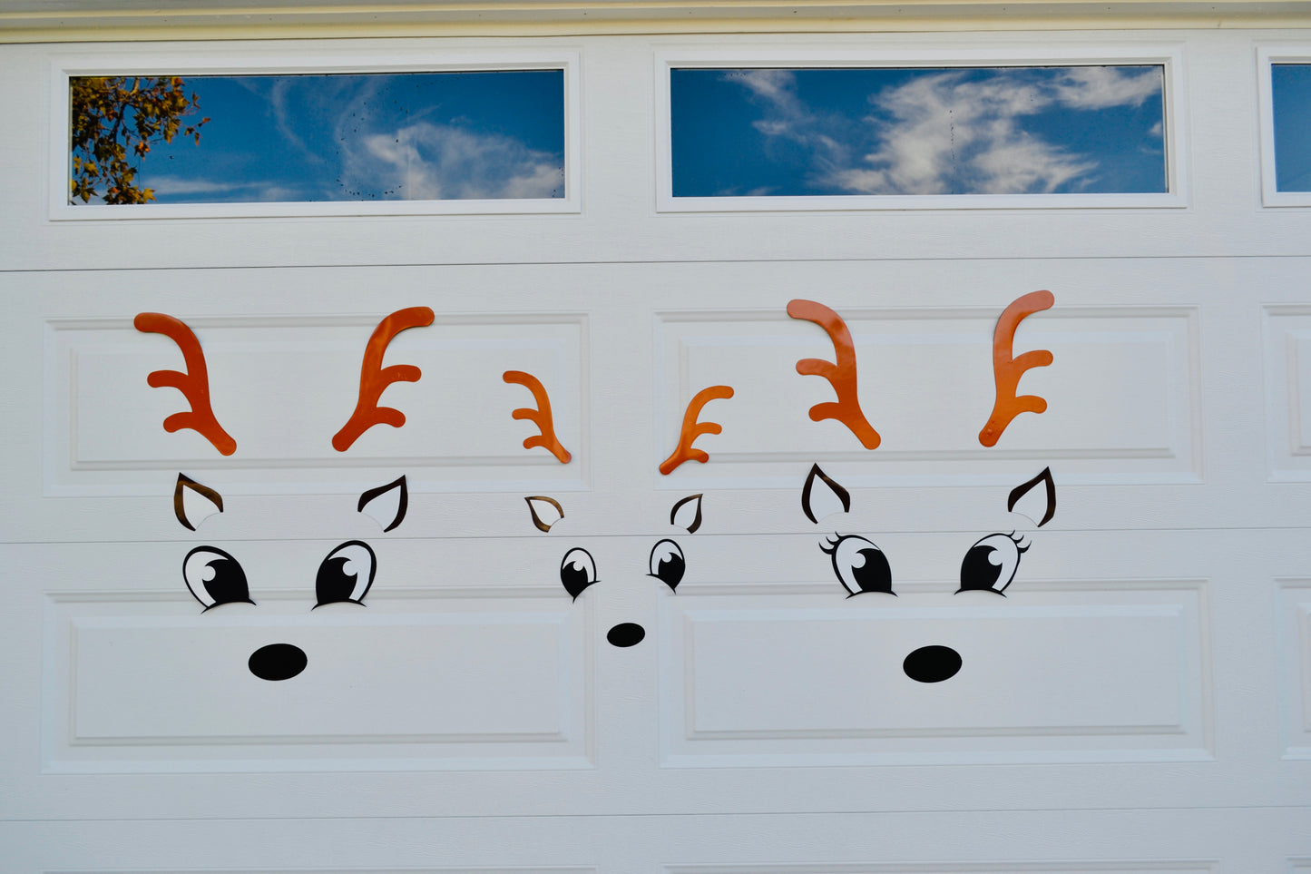 Christmas Reindeer Faces Garage Door Magnets | Holiday Garage Door Décor | Family Reindeer Set | Outdoor Christmas Decorations