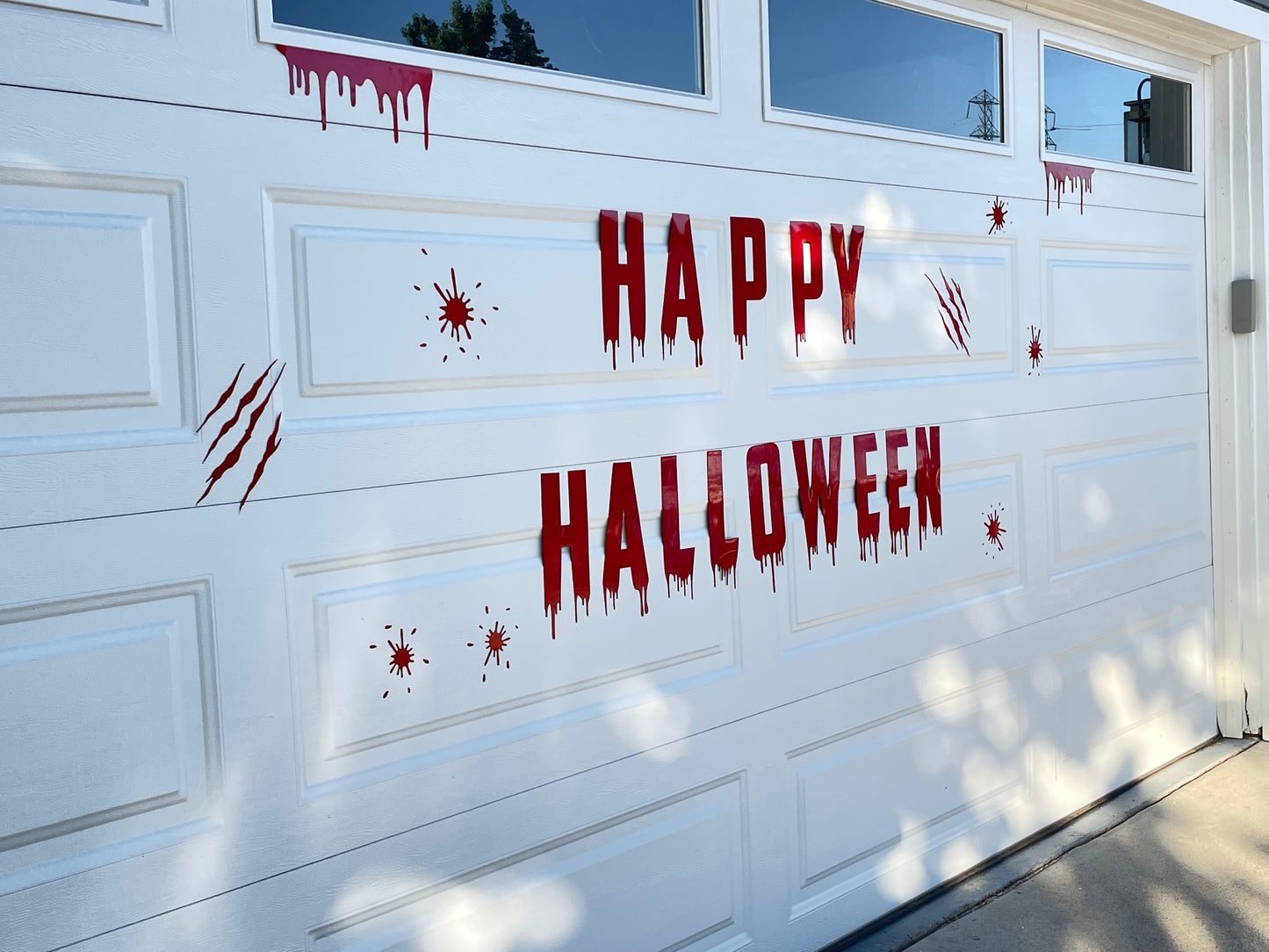 Bloody Happy Halloween Garage Door Magnets, Reusable decorations, Halloween deco