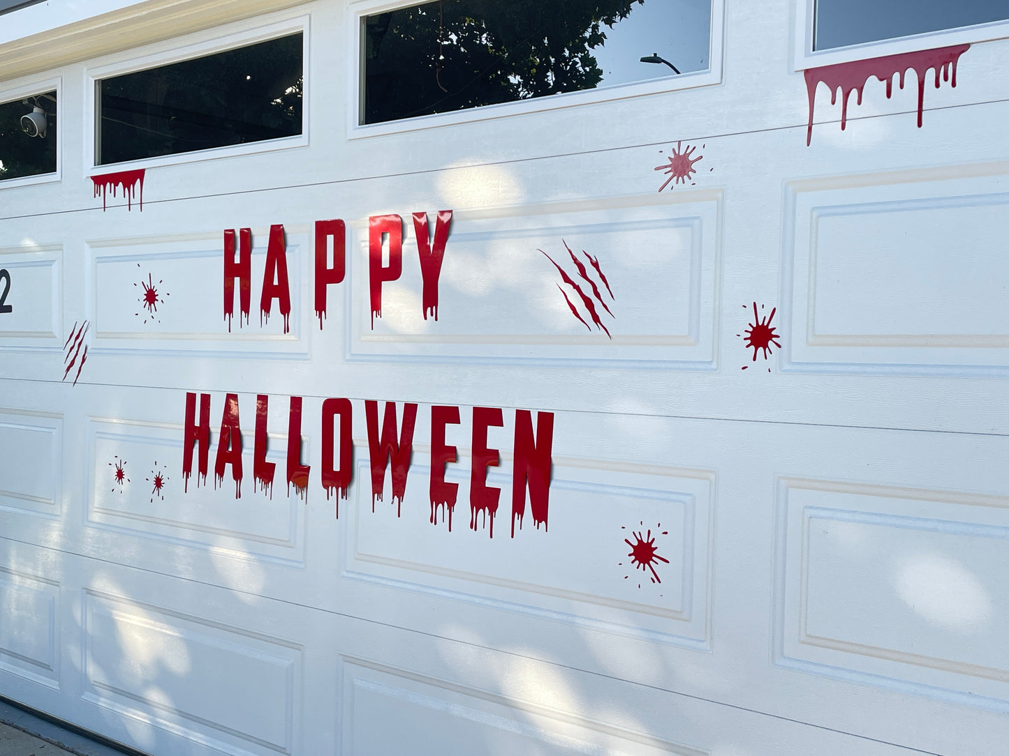 Bloody Happy Halloween Garage Door Magnets, Reusable decorations, Halloween deco