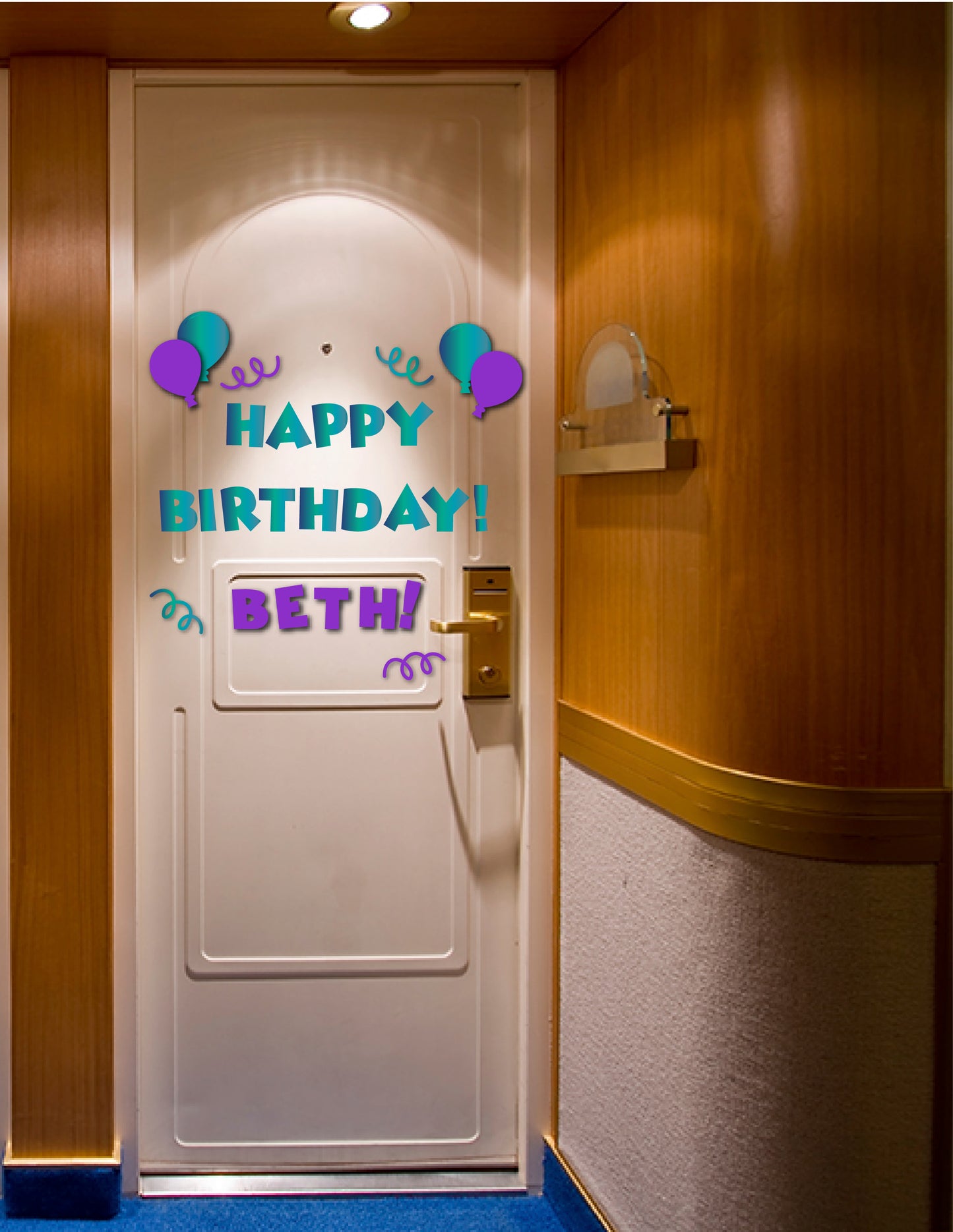 Personalized Happy Birthday Cruise Ship Cabin Door Magnet Set