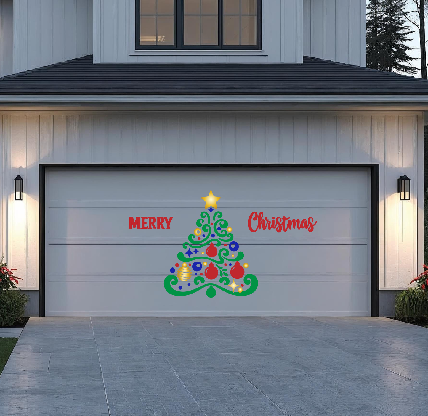 Merry Christmas Tree for Garage Door or Refrigerator or any magnetic surface.