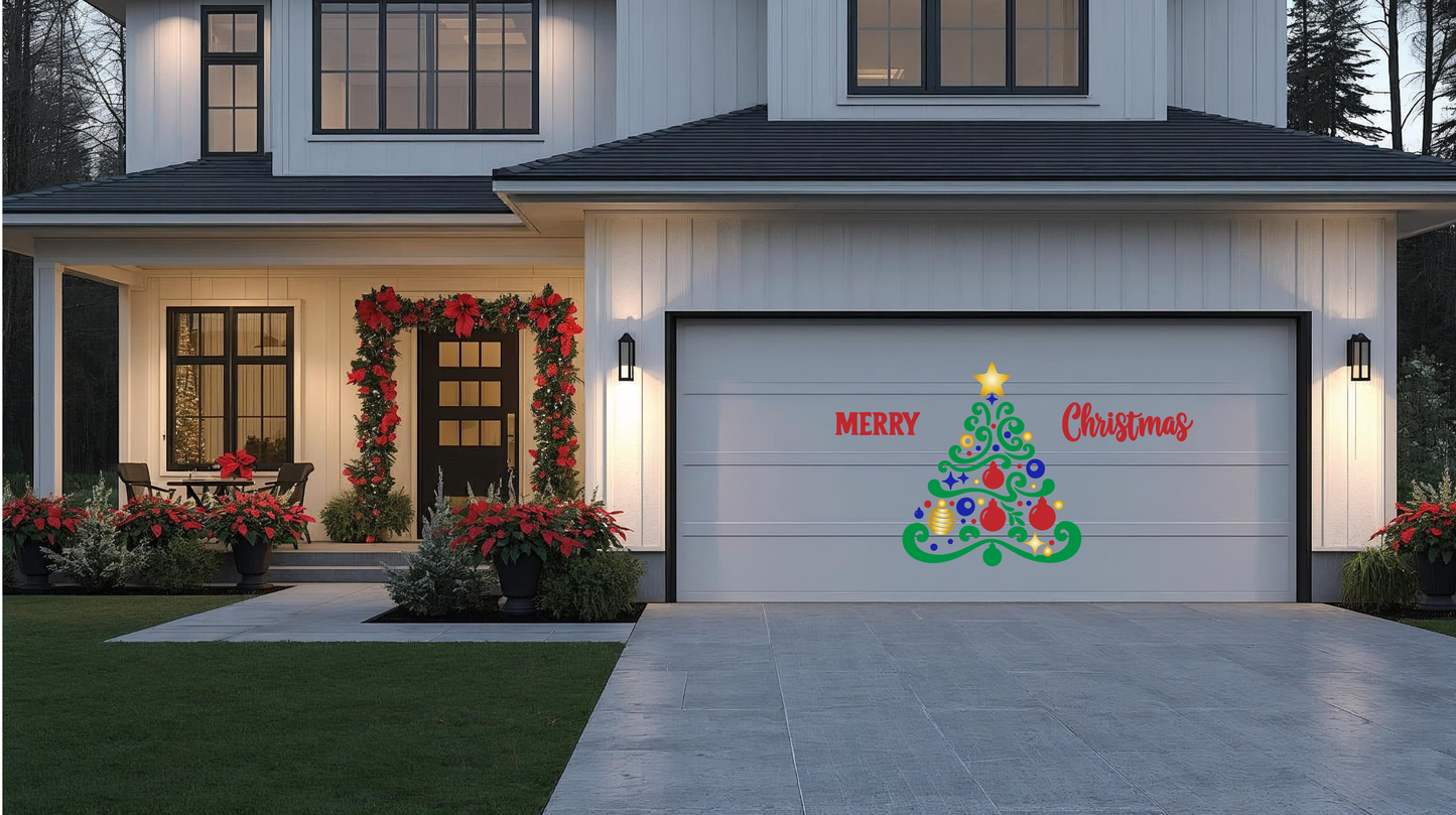 Merry Christmas Tree for Garage Door or Refrigerator or any magnetic surface.