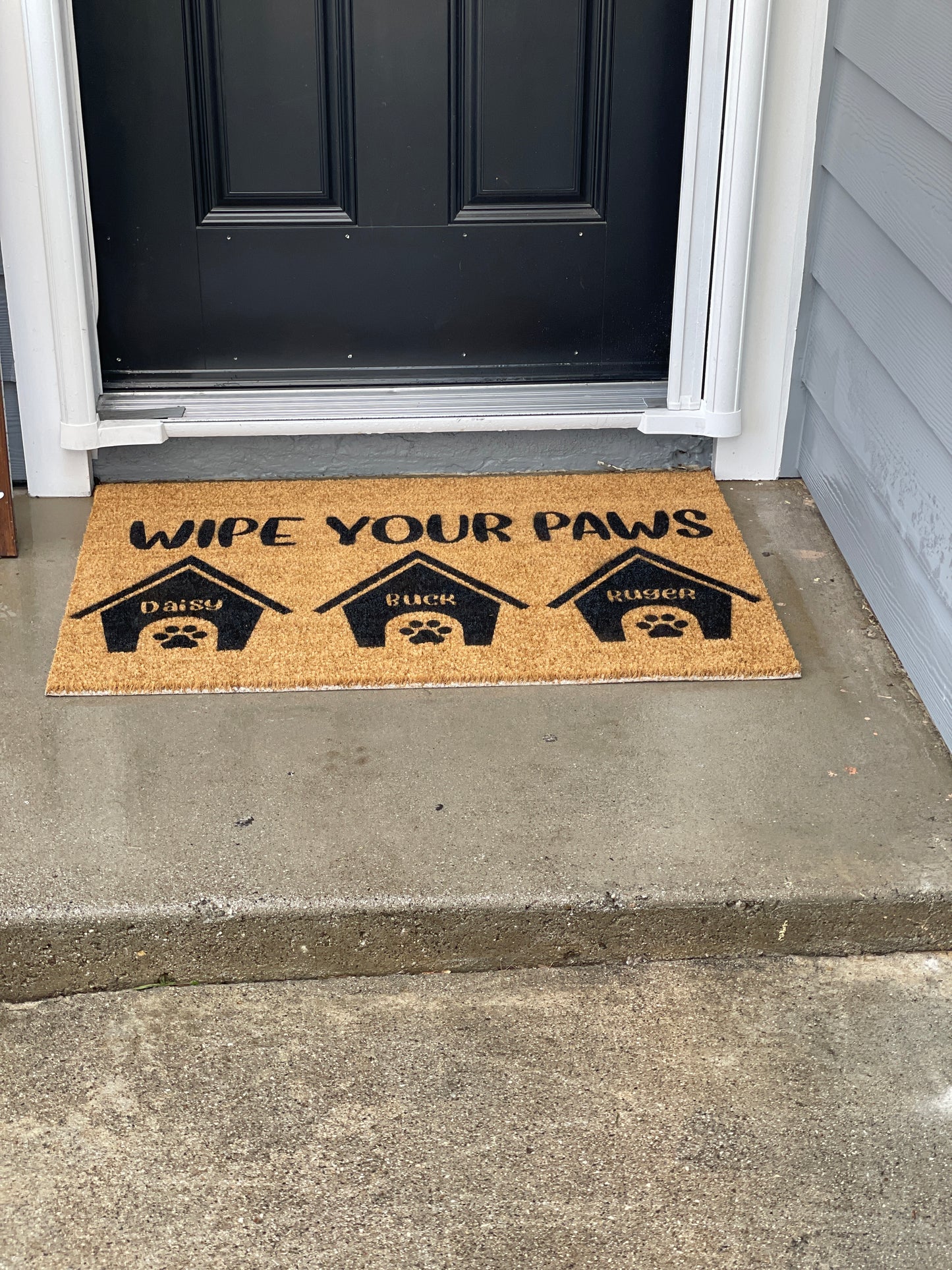 Personalized Wipe Your Paws Door Mat image 1