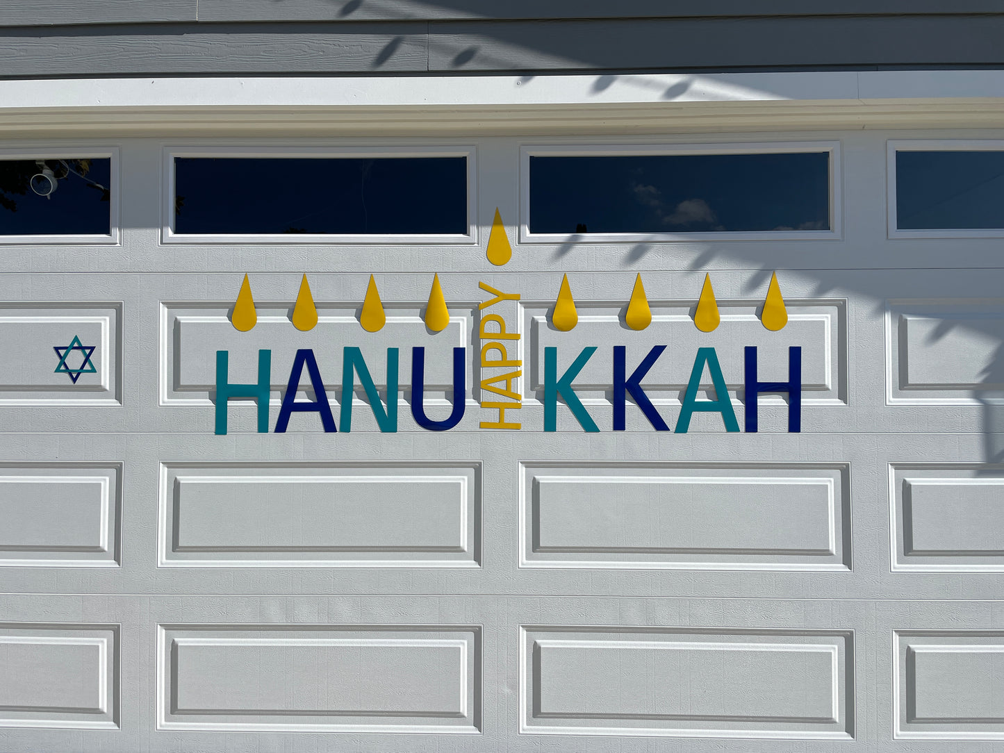 Happy Hanukkah Garage Door Magnets, Jewish Holiday Decorations, Star of David image 2