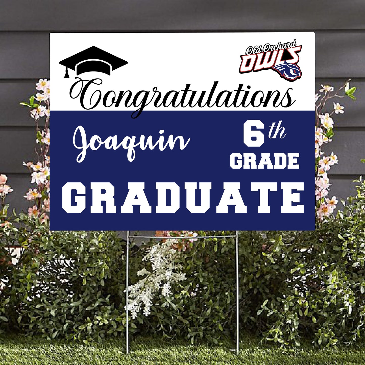 Old Orchard Elementary personalized 6th Grade Graduate yard sign image 0