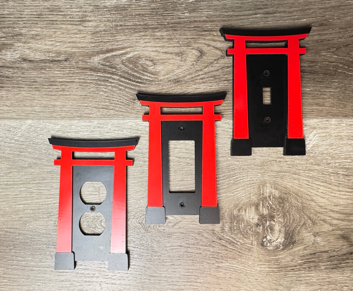 Japanese Torii Gate (Asian Temple icon, Japan design) Wood Cover Plate for Light image 3