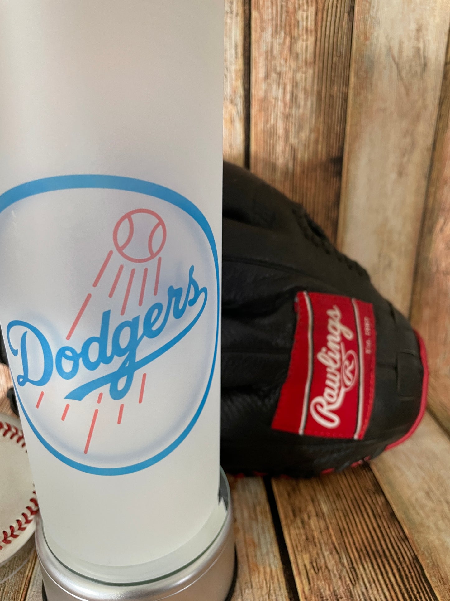 Personalized Frosted GLASS Los Angeles Dodgers Baseball tumblers | LA Dodgers image 4