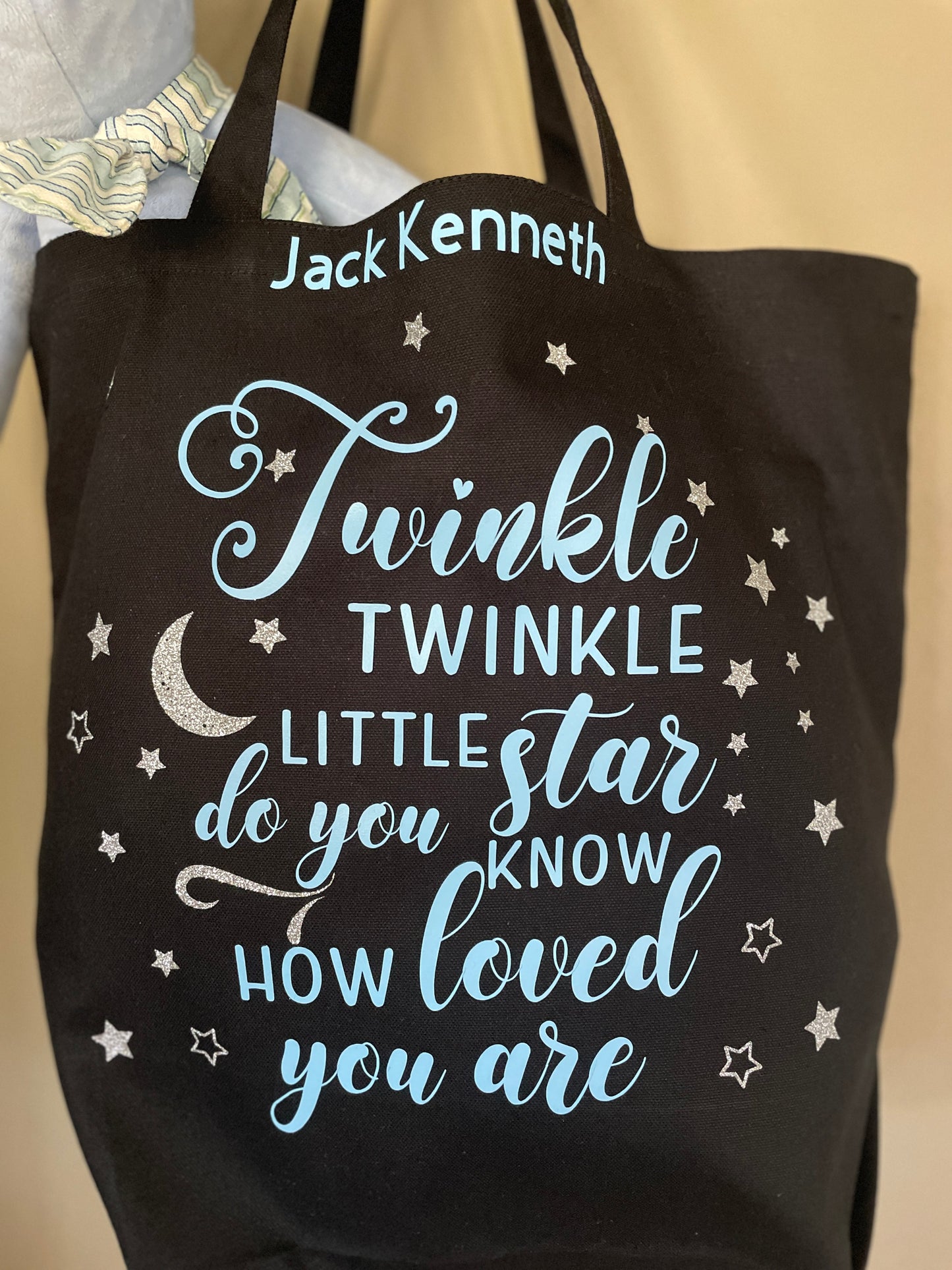 PERSONALIZED Large Diaper Bag |Twinkle Twinkle Little Star Tote Bag image 7