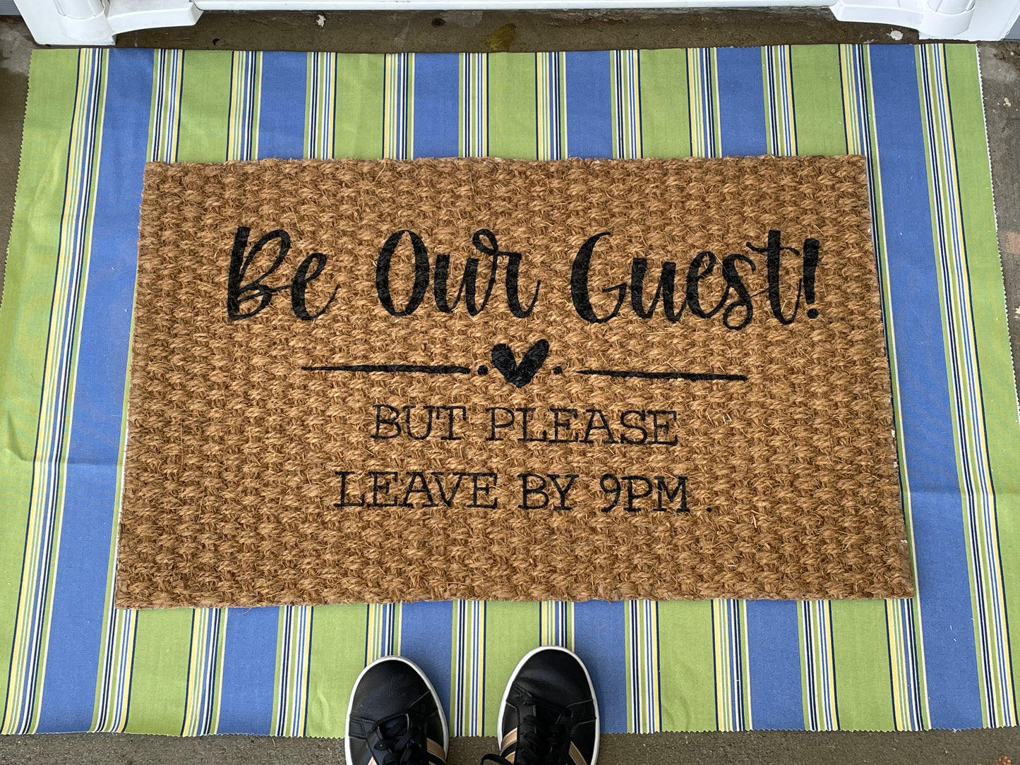Be Our Guest! But Please Leave by 9pm Door Mat image 4