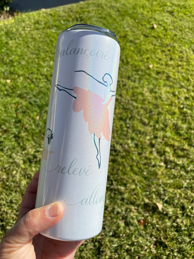 Ballerina's 20 oz Tumbler | Three Ballerina's dancing | Ballet movements image 6