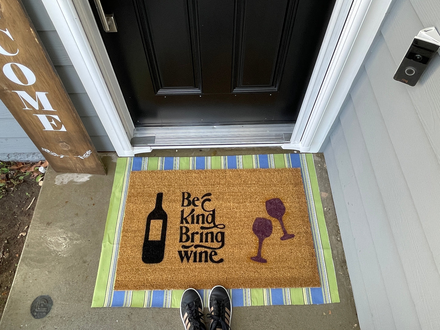 Be Kind, Bring Wine Door Mat image 2