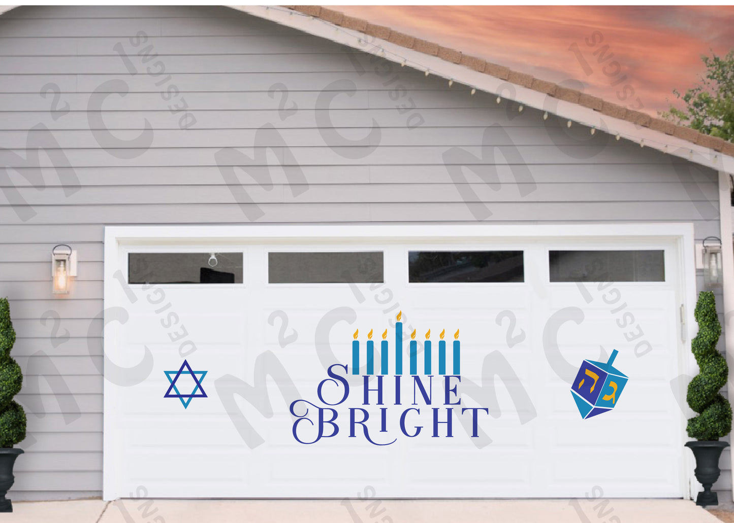 Happy Hanukkah Garage Door Magnets, Jewish Holiday Decorations, Star of David image 11