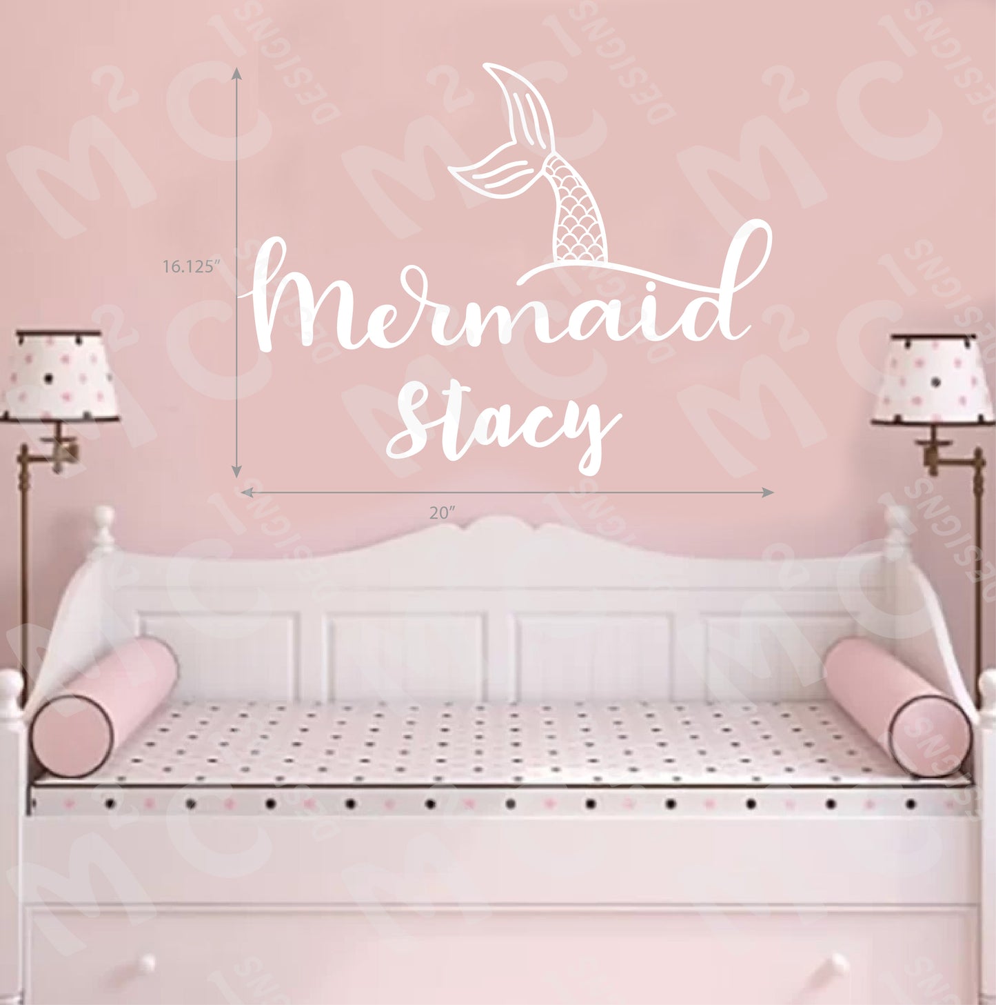 Princess Crown Personalized Name Wall Decal, filigree, large decal, gold, white, image 7