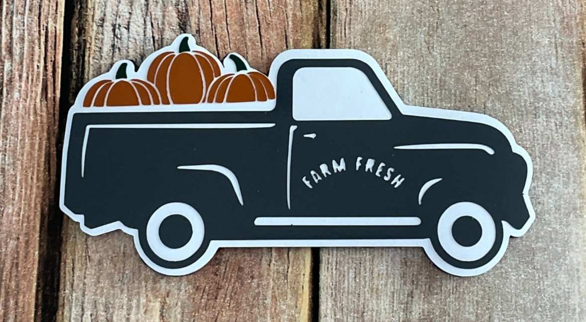 Vintage Truck full of Pumpkins Magnet | Farm Fresh Pumpkins Magnet image 3