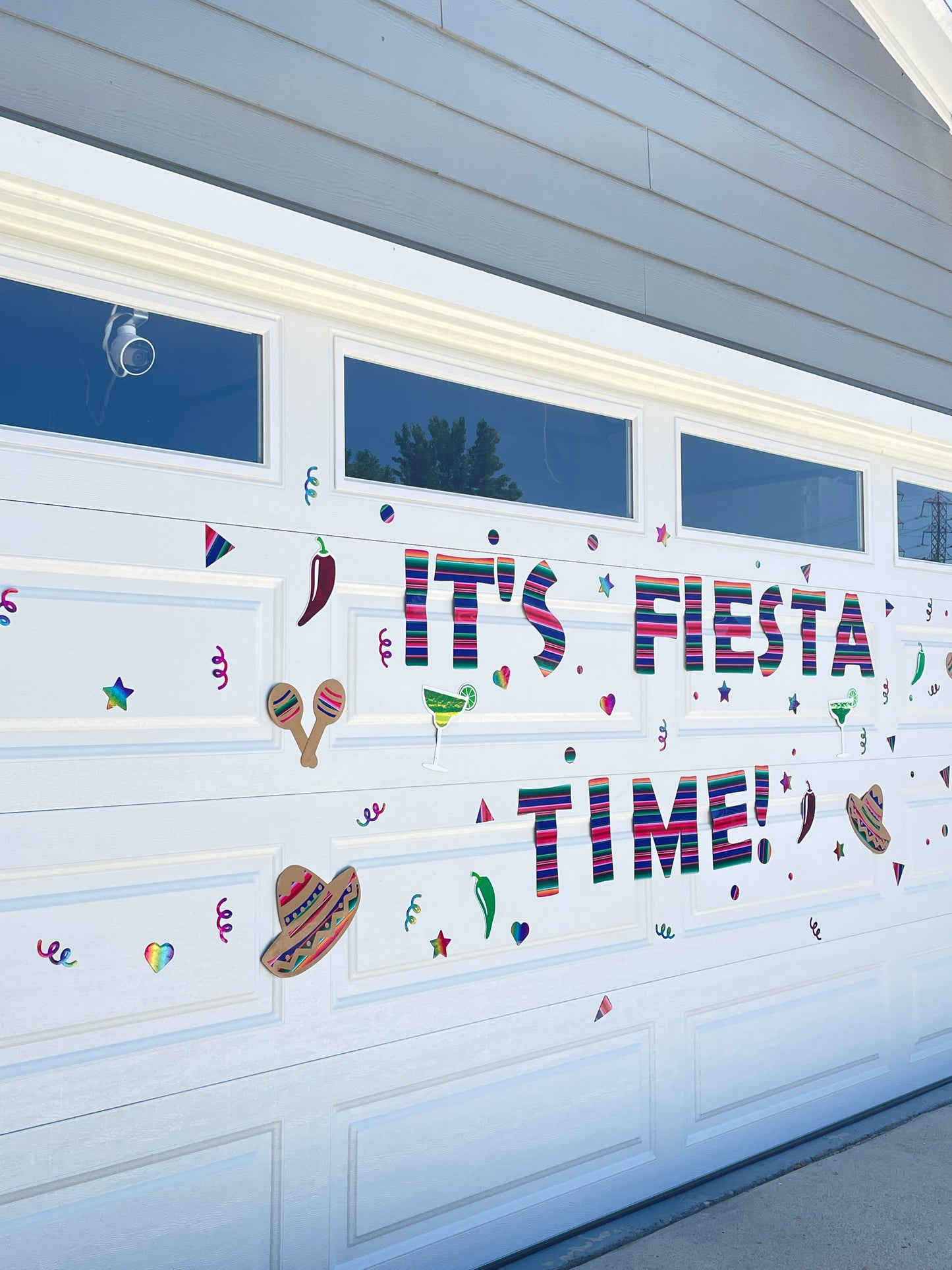 It's Fiesta Time Garage Door Magnets, Outdoor Decorations, Serape pattern decor image 2
