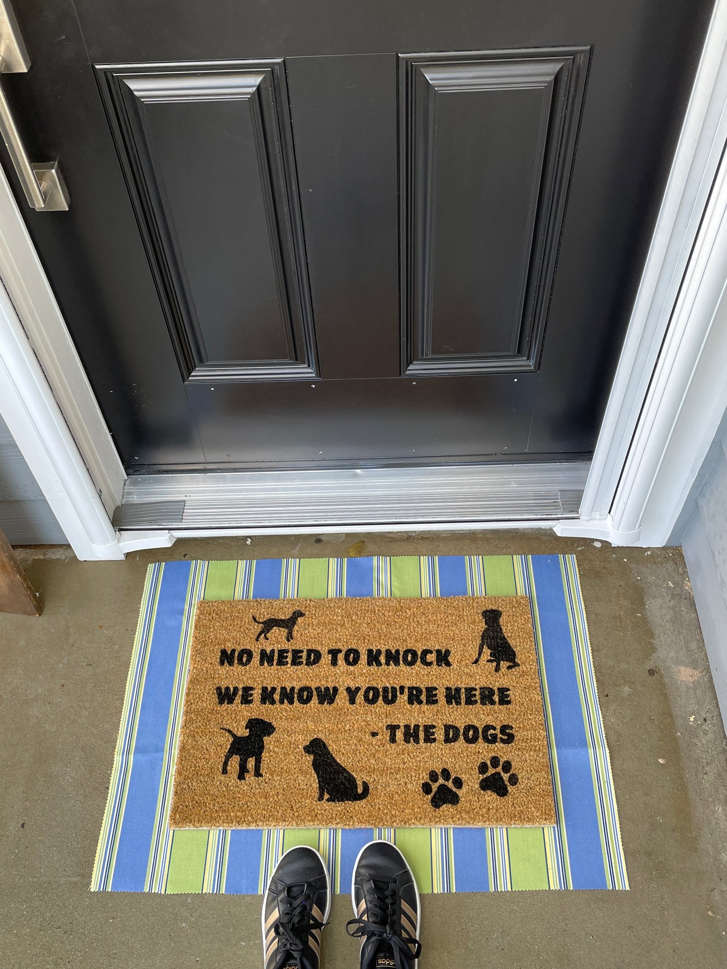 No need to knock, we know you're here. he dogs door mat image 2