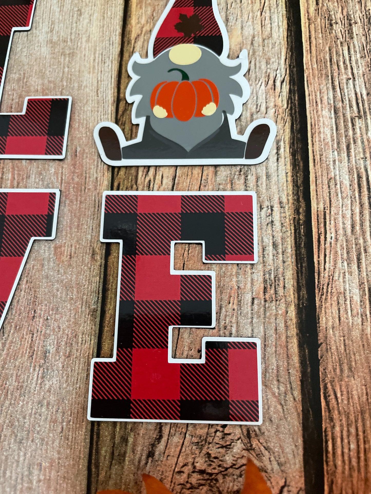 Gnome LOVE Fridge Magnets | Fall Season Decor | Red Plaid Gnome image 14