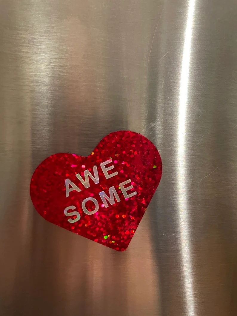 Red Plaid Conversation Candy Hearts fridge magnets image 6