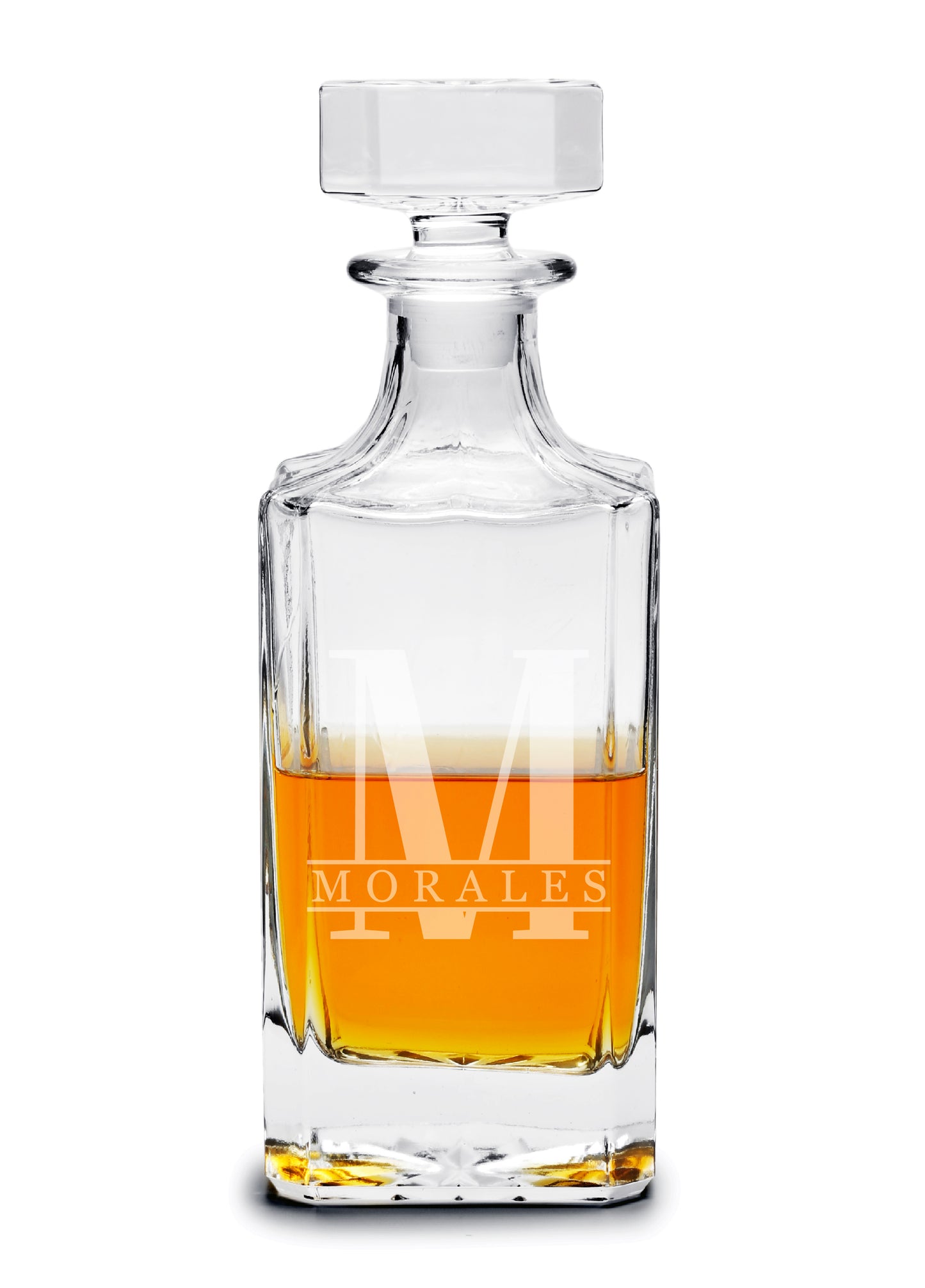 Personalized Etched Glass Whiskey Decanter/ Groomsmen Gift image 1