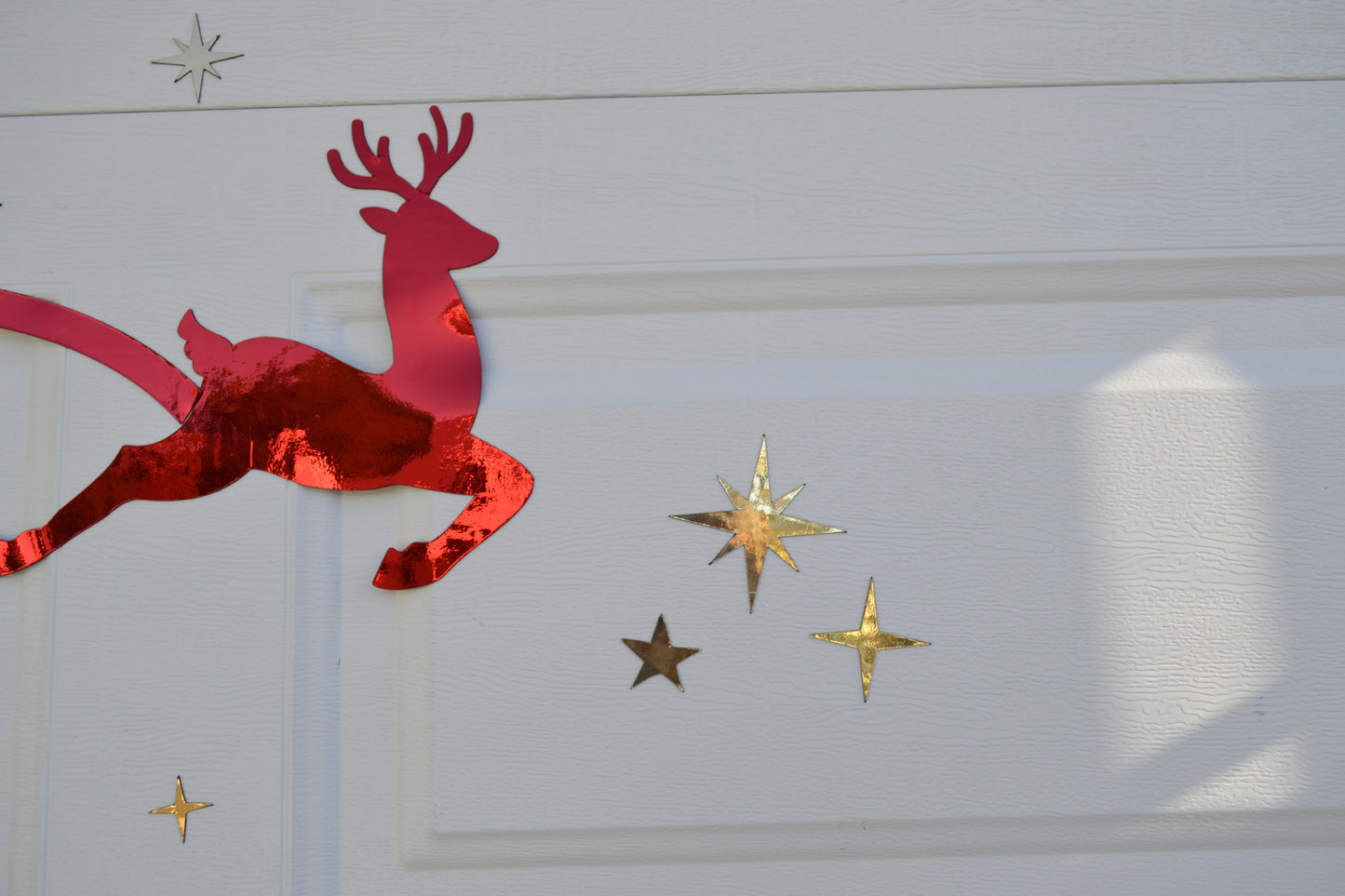 Santa's Sleigh Reindeer Silhouette Garage Magnets, Christmas Eve Night image 2