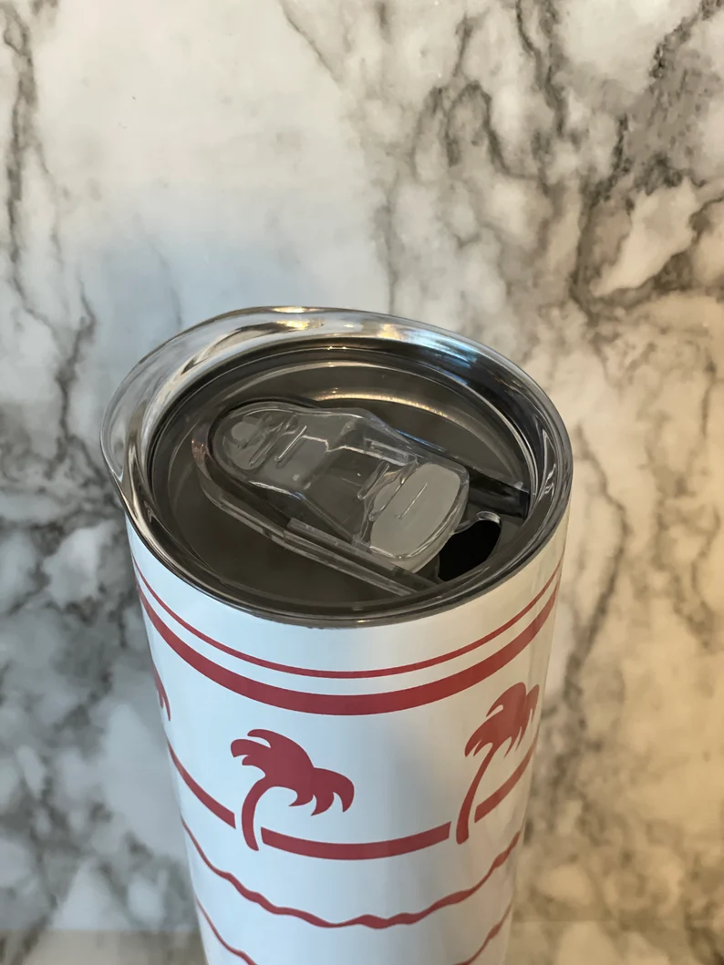 In-n-Out Tumbler, SoCal Food Tumbler, Red and white palm trees image 4