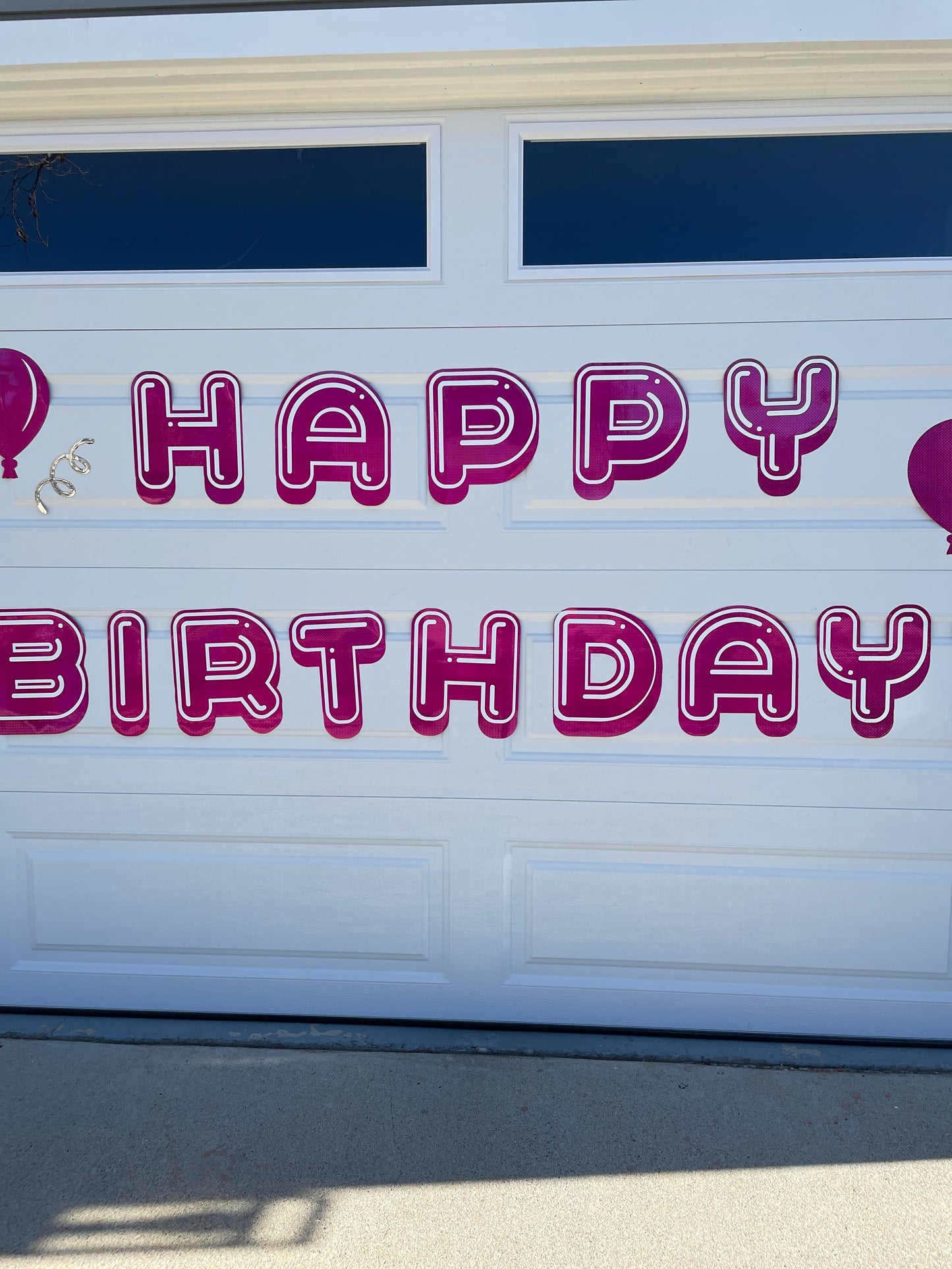 Magnetic Electric Happy Birthday Outdoor decorations | Holographic Garage Door image 2