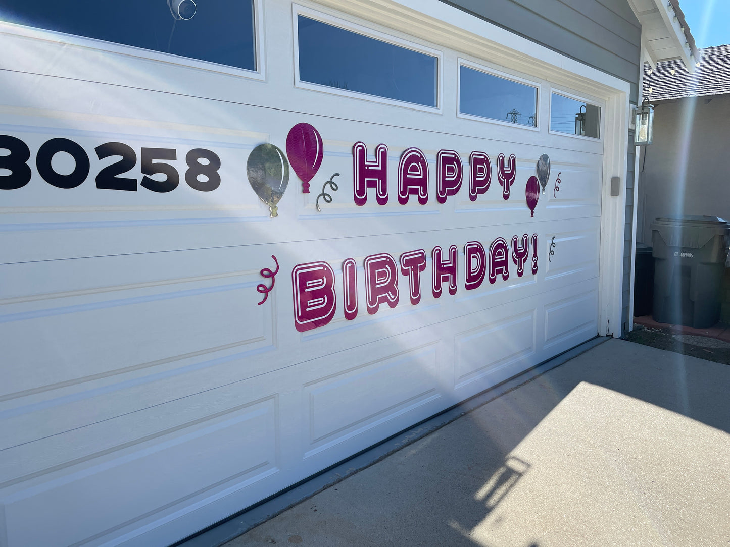 Magnetic Electric Happy Birthday Outdoor decorations | Holographic Garage Door image 6