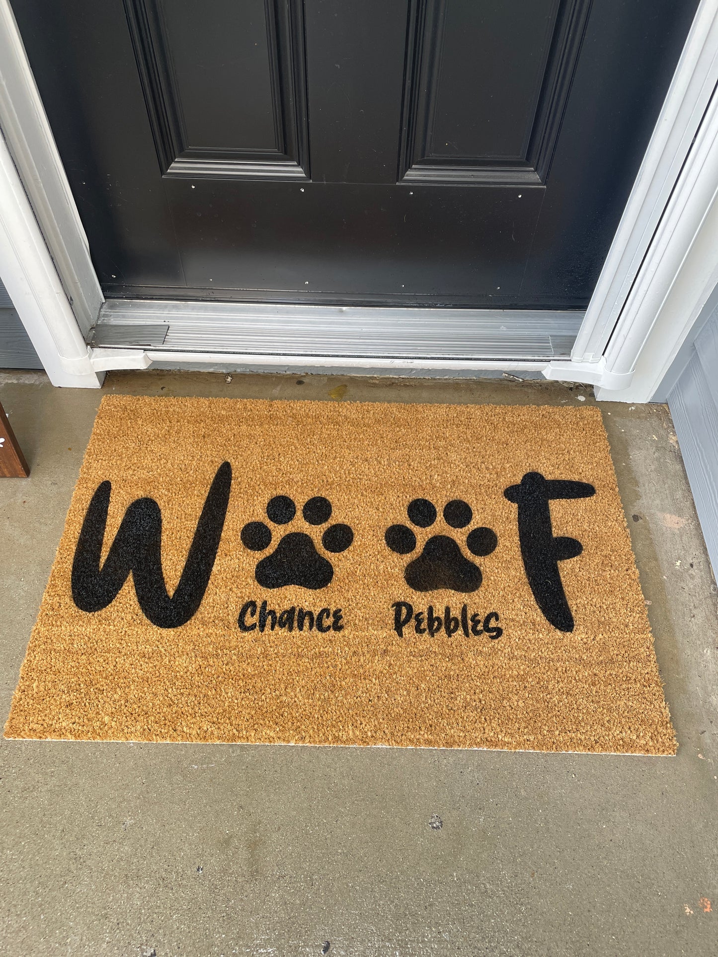Personalized Woof Mat | Welcome Mat | Dog mom Door Mat image 3