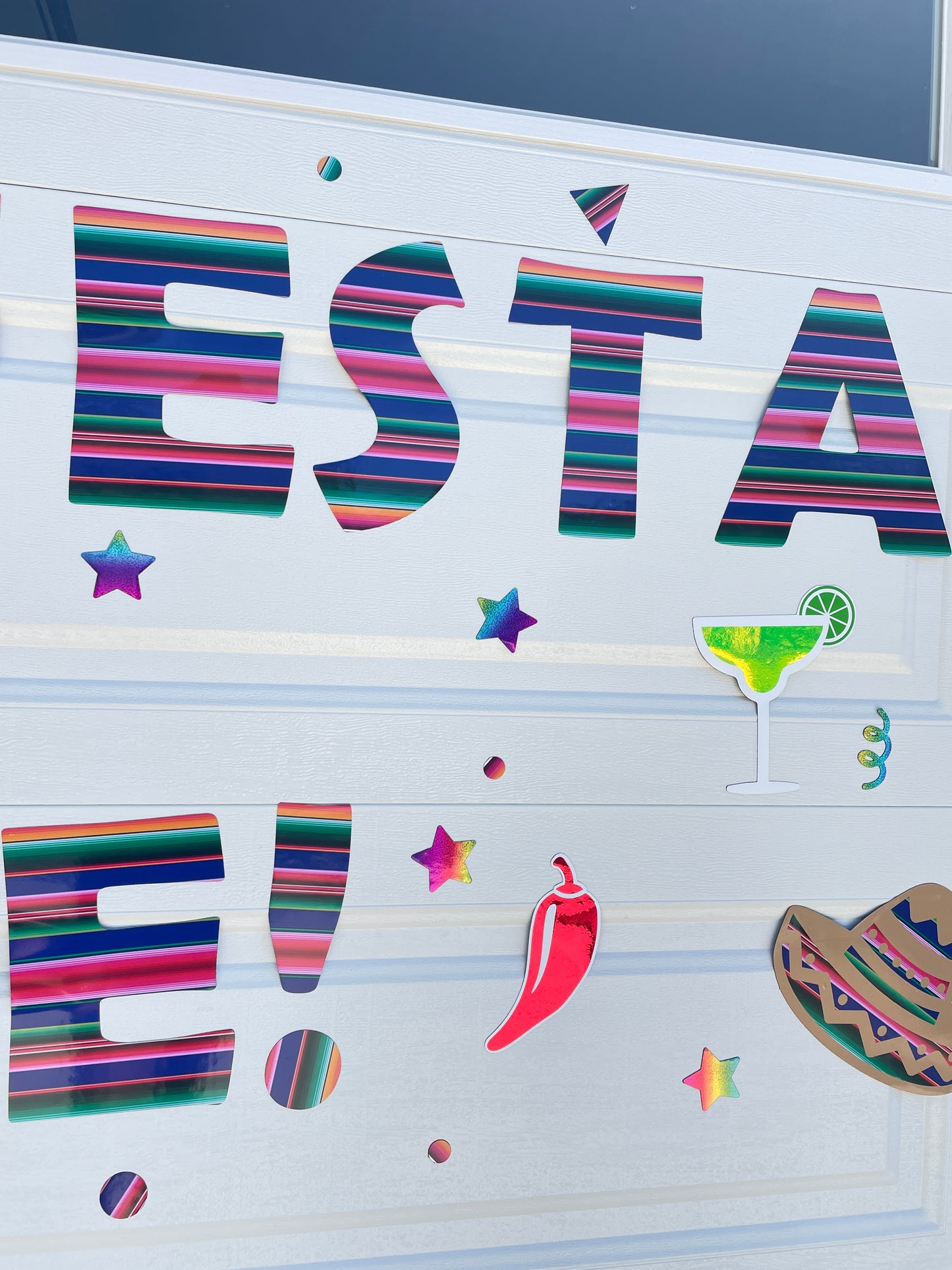 It's Fiesta Time Garage Door Magnets, Outdoor Decorations, Serape pattern decor image 9