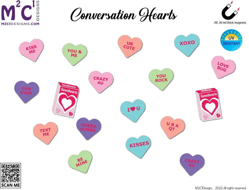 Jumbo Personalized Conversation Candy Heart Magnets image 2