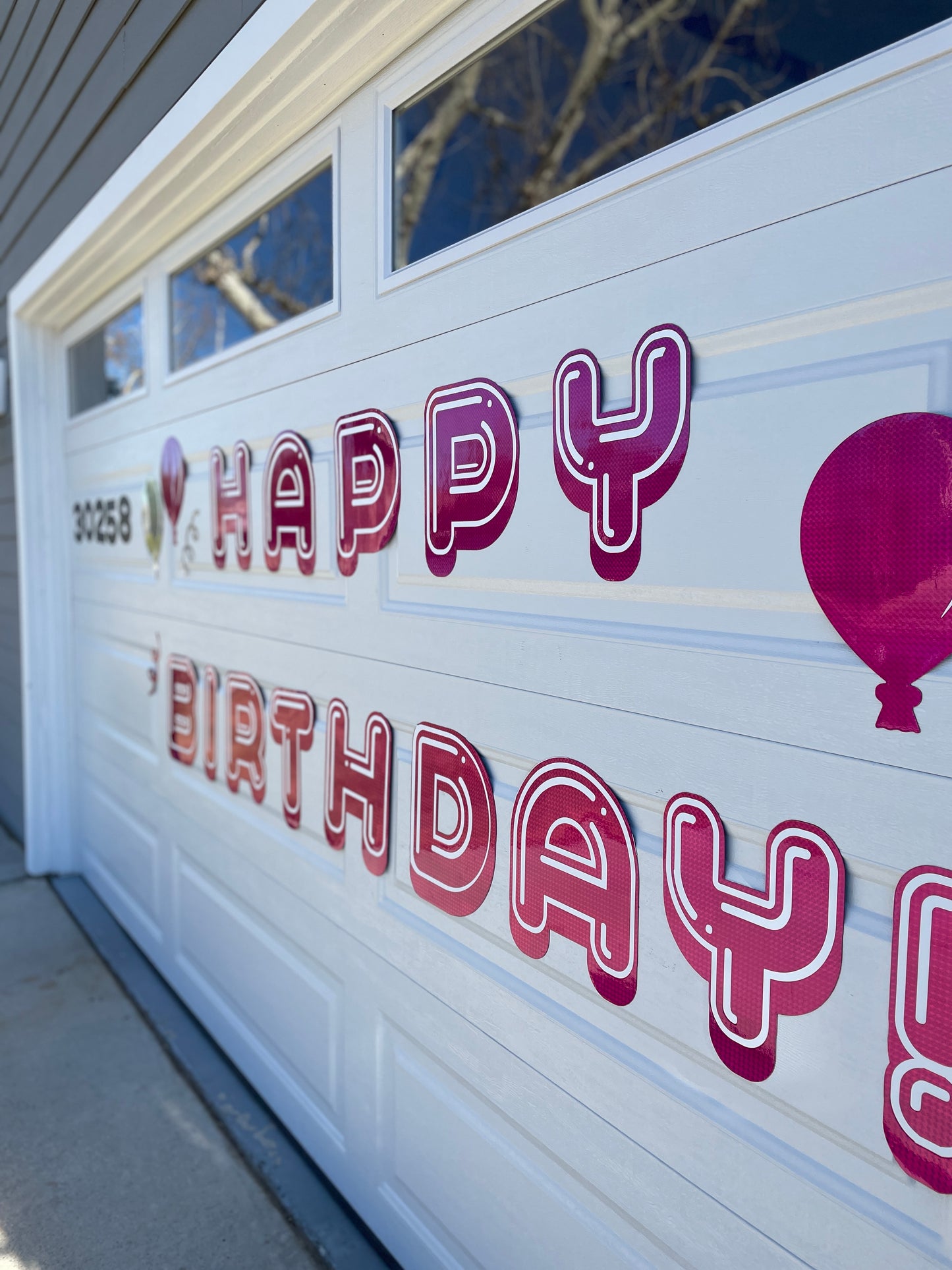 Magnetic Electric Happy Birthday Outdoor decorations | Holographic Garage Door image 7