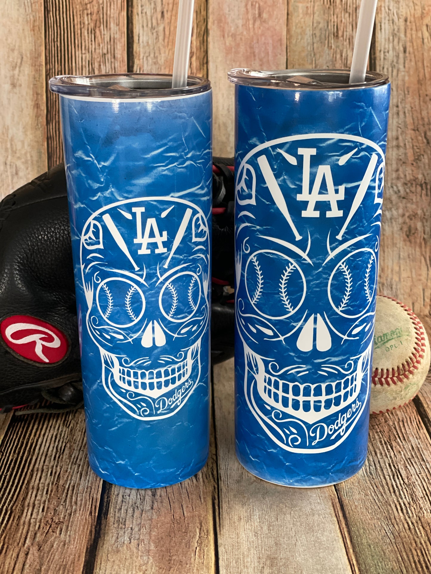 Sugar Skull Los Angeles Dodgers Baseball 20 oz tumbler image 9