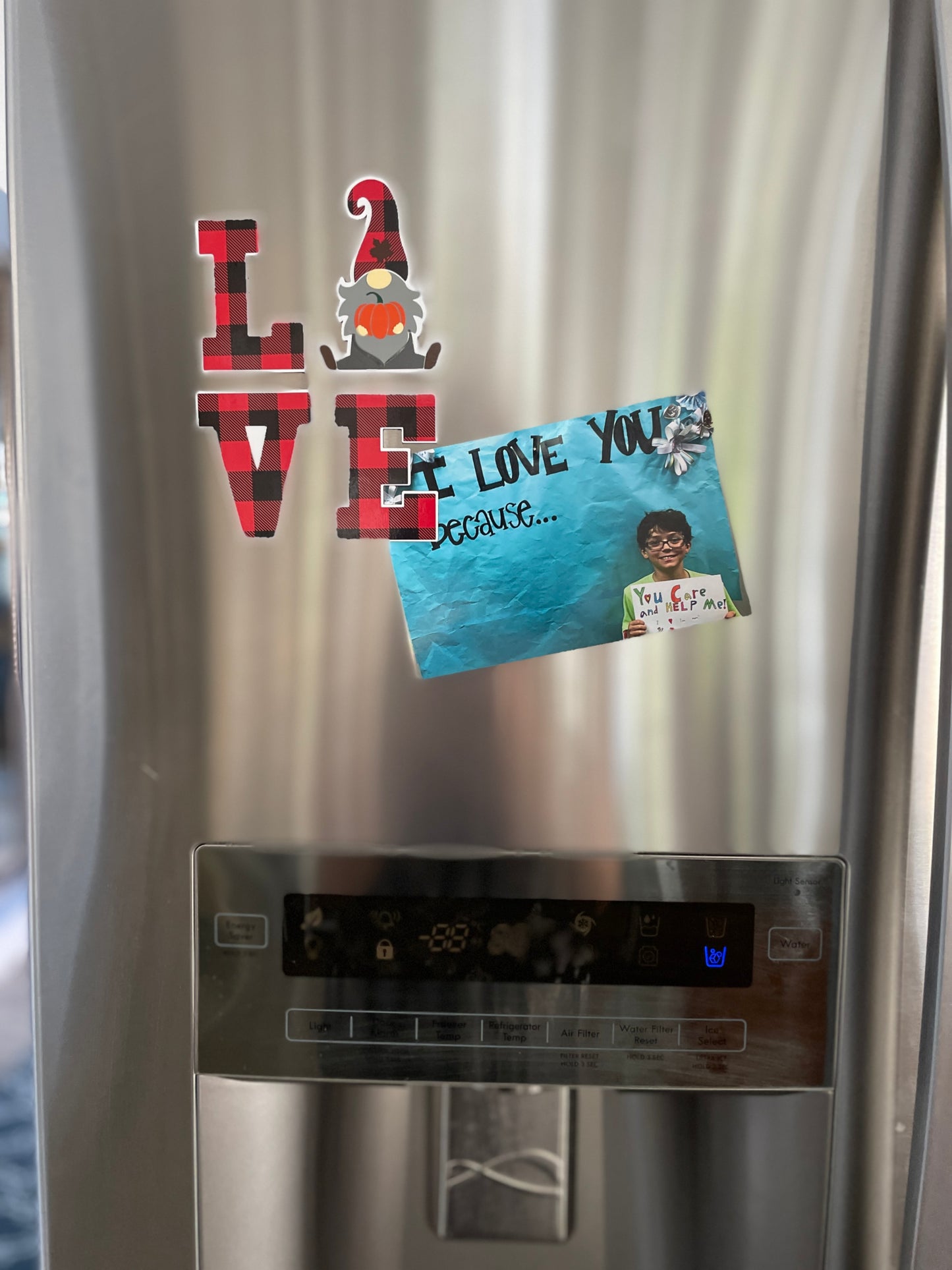 Gnome LOVE Fridge Magnets | Fall Season Decor | Red Plaid Gnome image 11