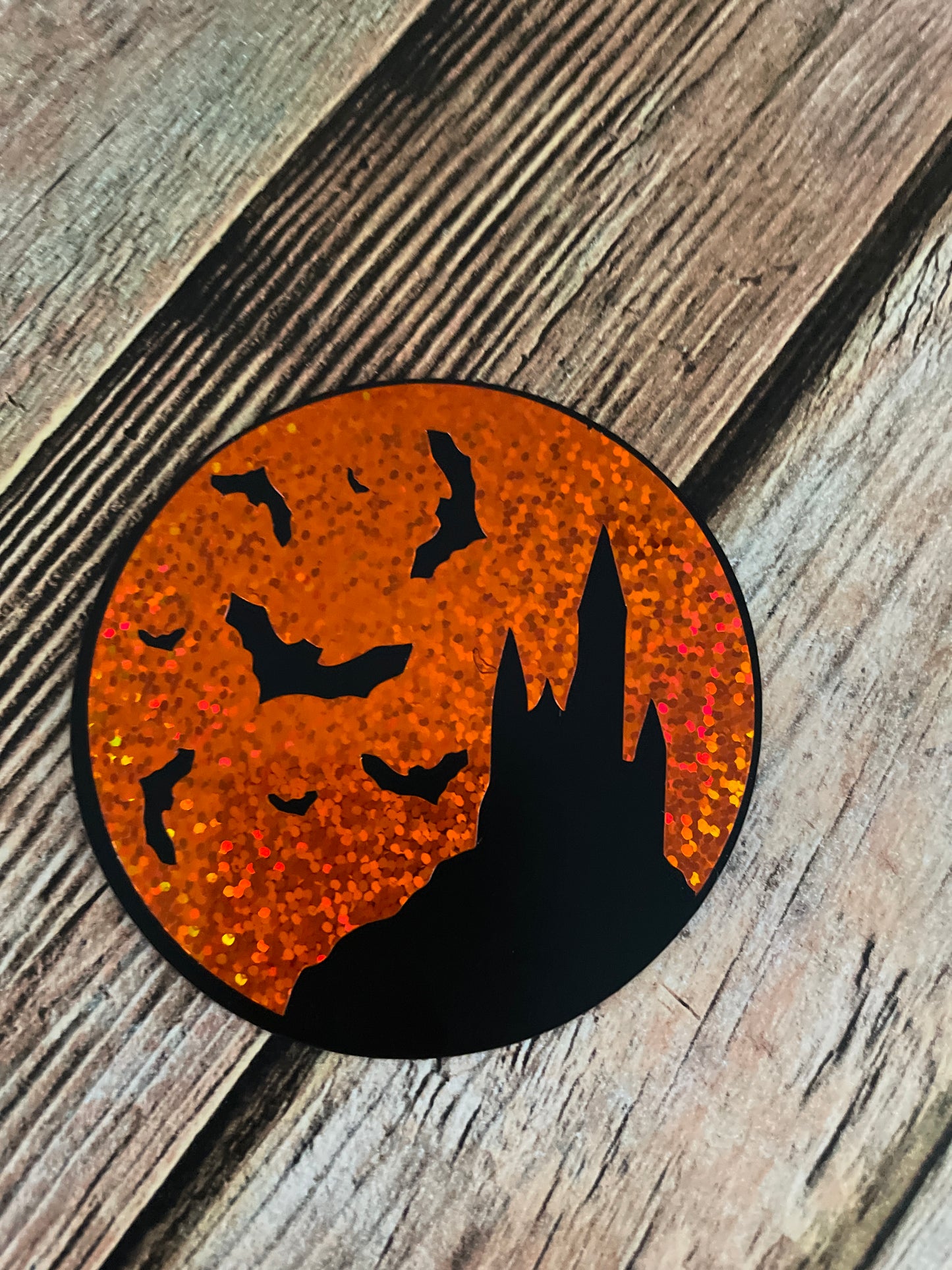 Halloween Fridge Magnets / Sparkle Pumpkin / Haunted House Sparkle image 1