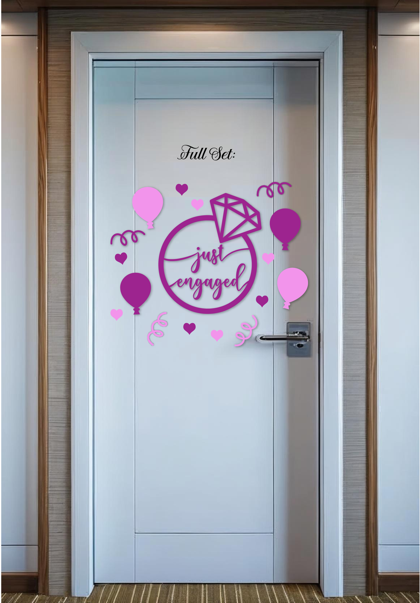 Just Engaged Cruise Door Magnet Set: Diamond Ring Cabin Decor