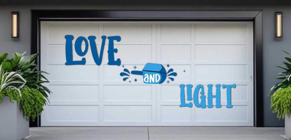 Hanukkah Love and Light Dreidel Garage Door Magnet Sign, Large