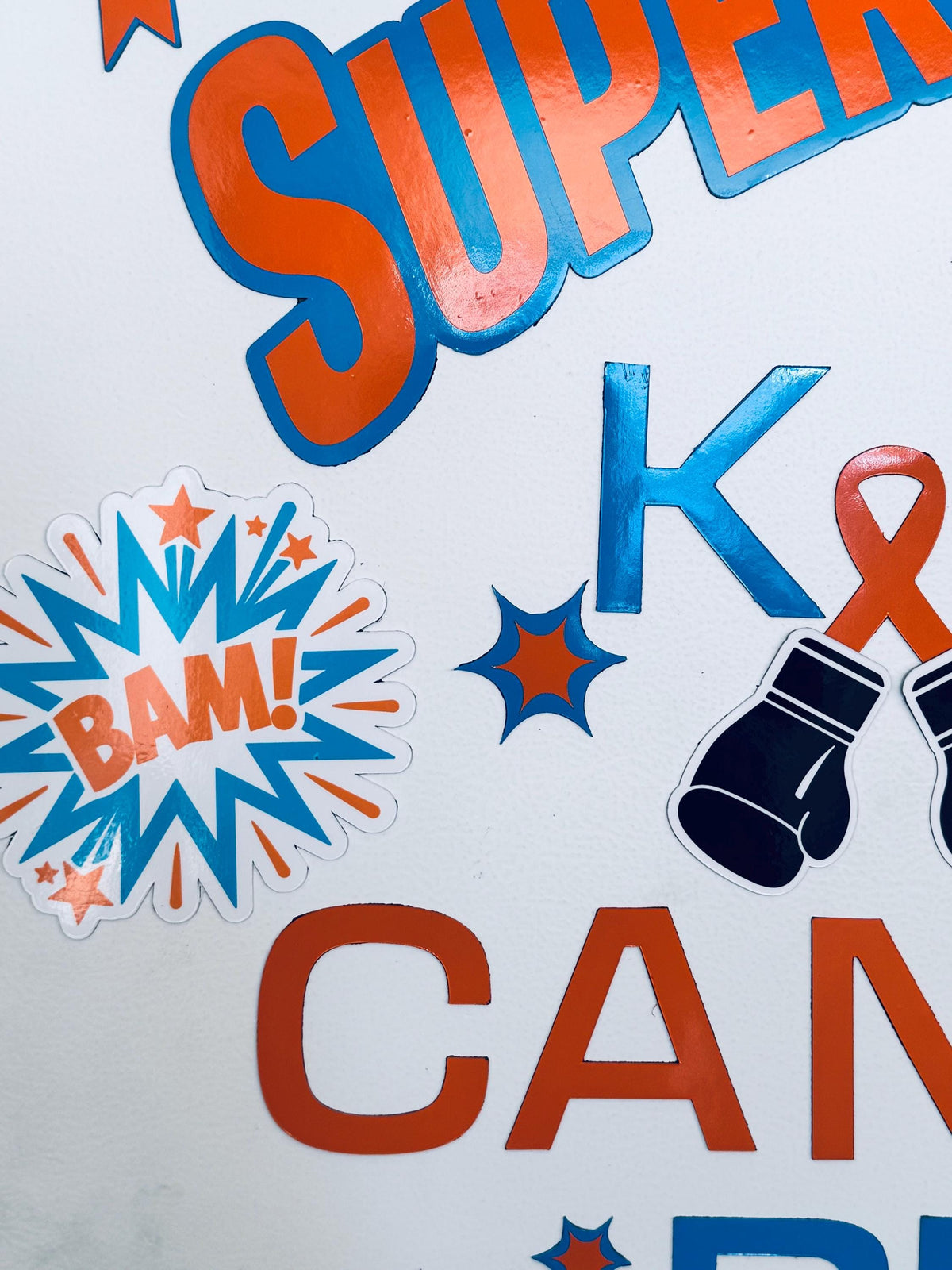 Kicked Cancer's Butt Cruise Door Magnets, Personalized Superhero Name Set