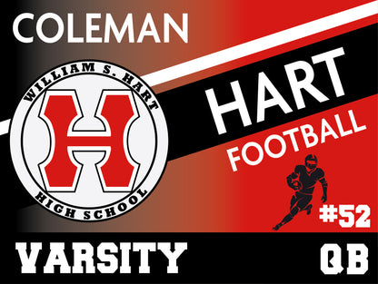 Personalized Hart High School Football Yard sign image 1