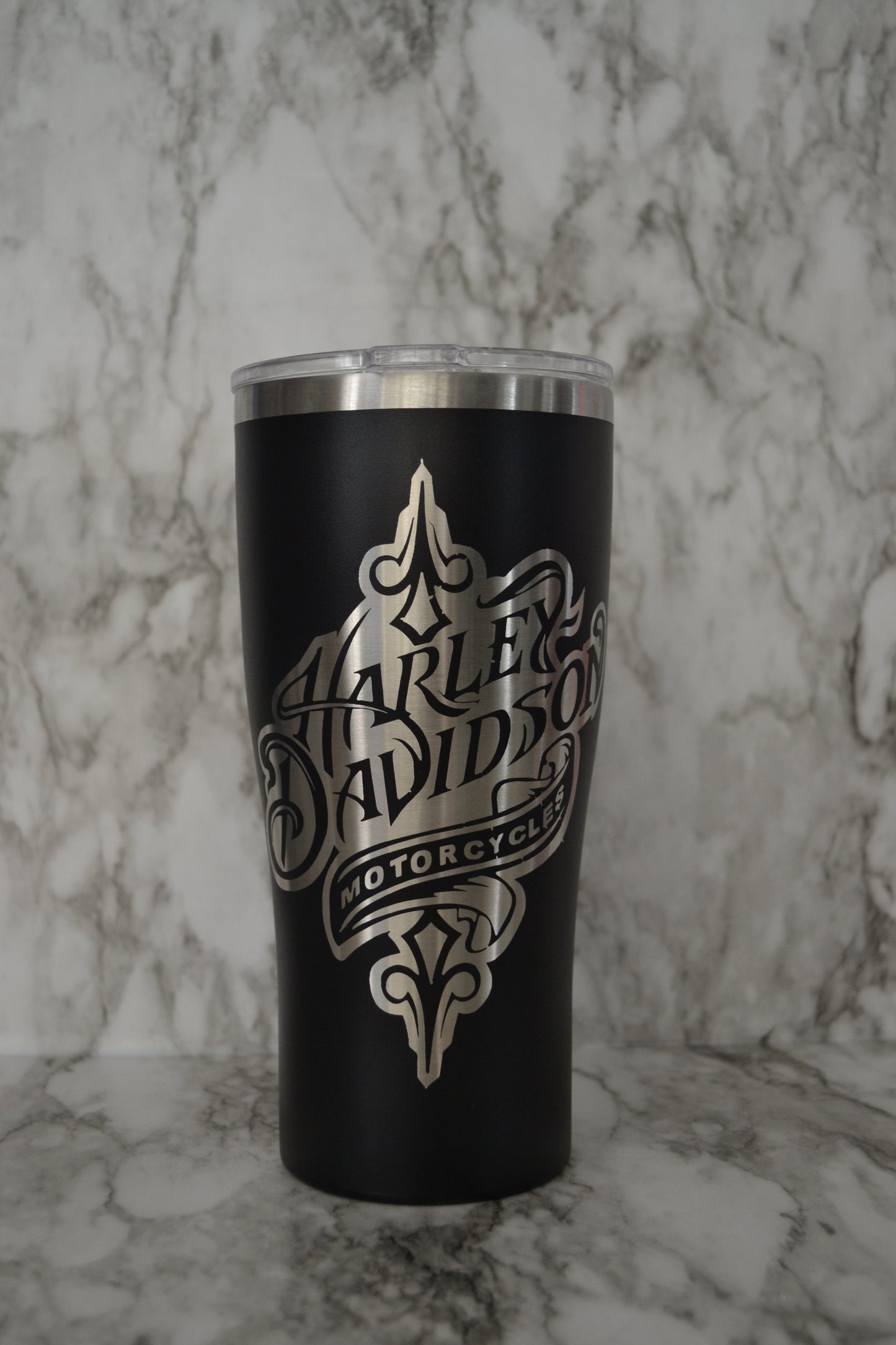 Harley-Davidson engraved tumbler, Motorcycle Tumbler, Biker water bottle image 6