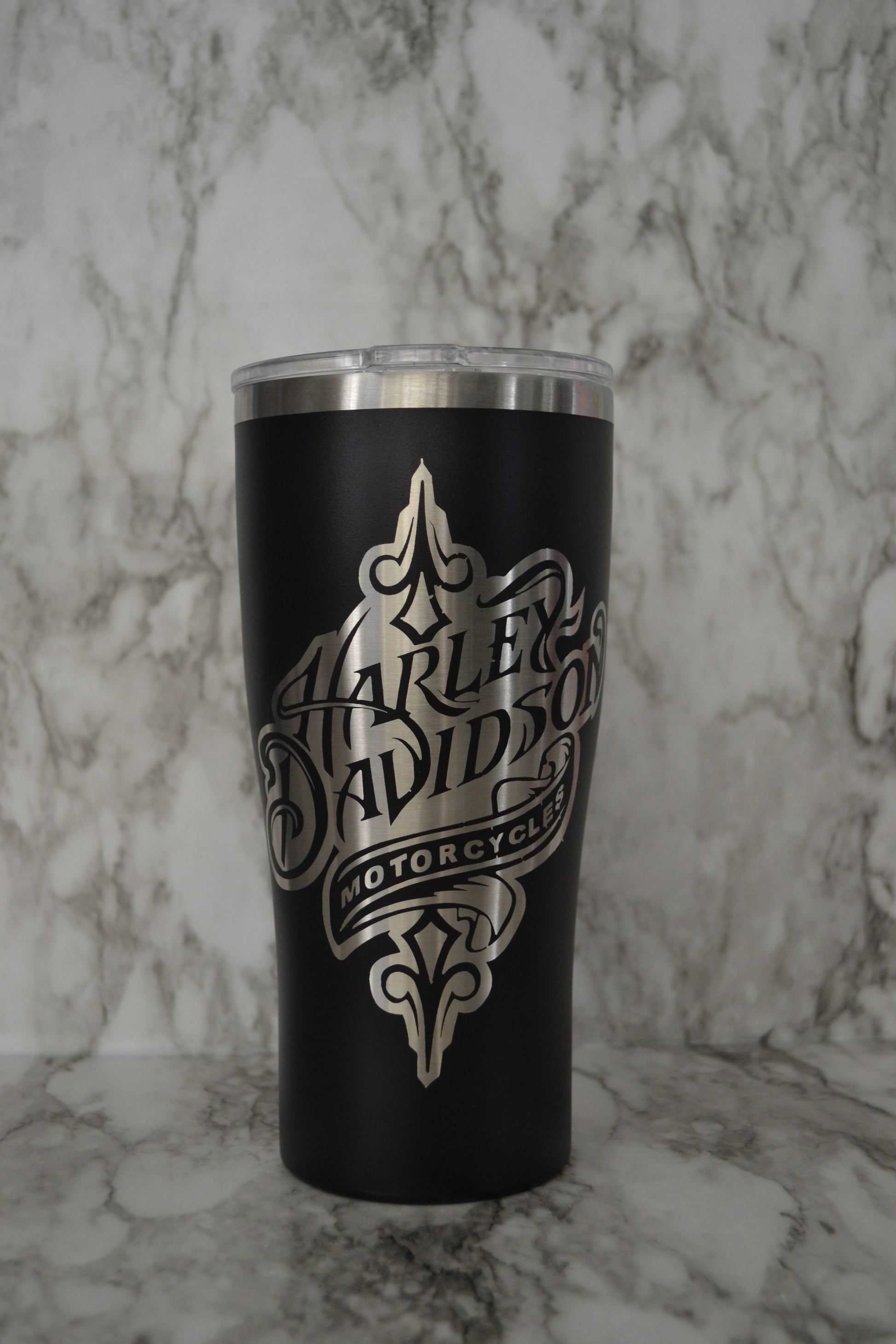 Harley-Davidson engraved tumbler, Motorcycle Tumbler, Biker water bottle image 6