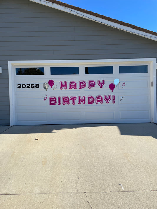 Magnetic Electric Happy Birthday Outdoor decorations | Holographic Garage Door image 0