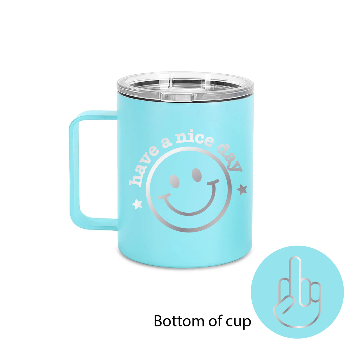Sarcastic Have a Nice Day Mug | Hidden Middle Finger Coffee Cup | Funny Gift for Coworker, Best Friend, White Elephant