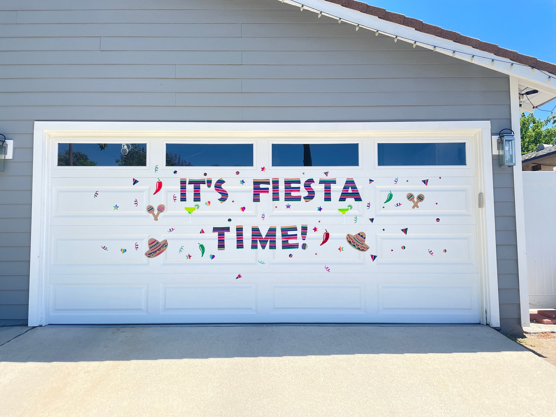 It's Fiesta Time Garage Door Magnets, Outdoor Decorations, Serape pattern decor image 0