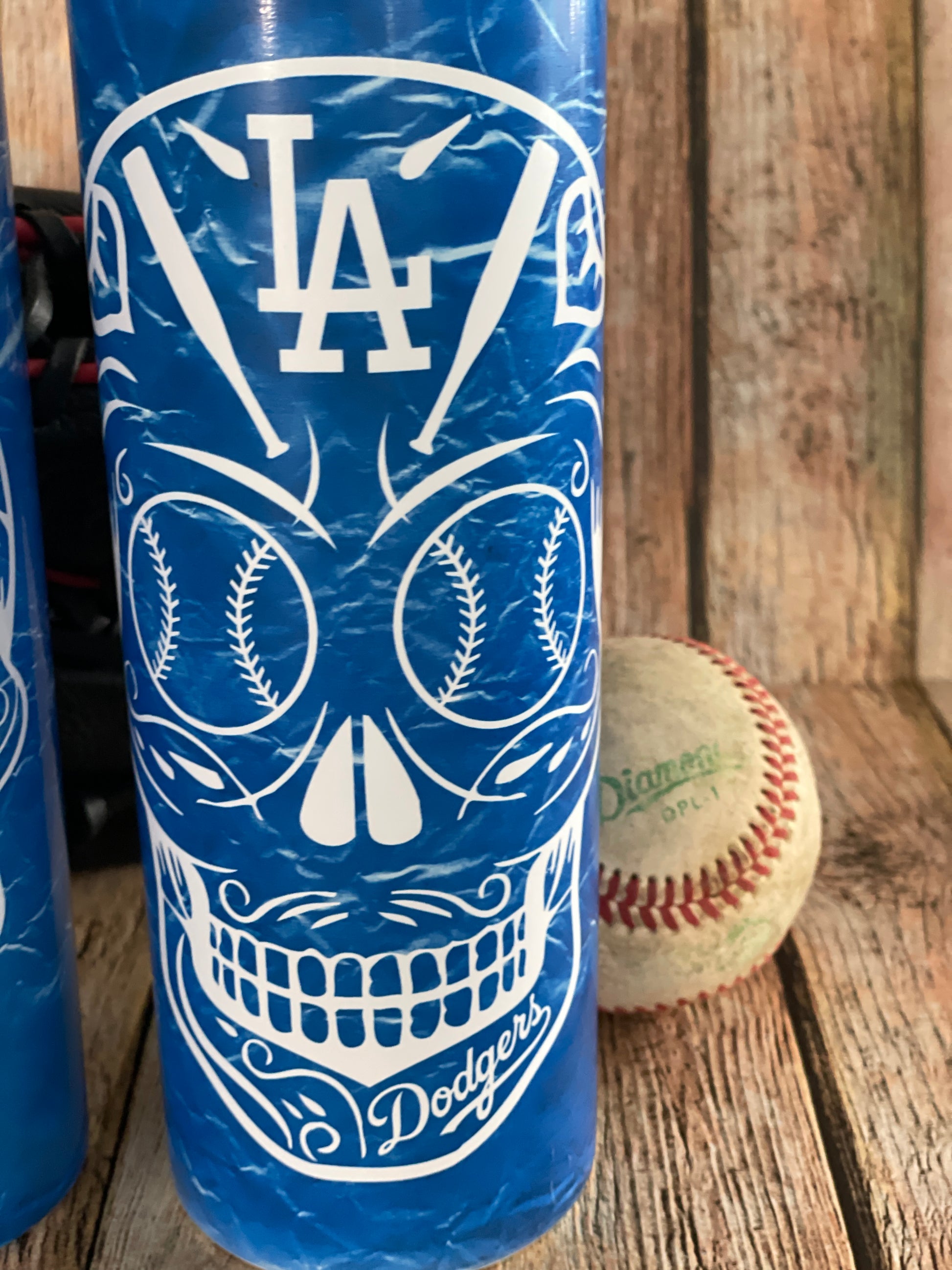 Sugar Skull Los Angeles Dodgers Baseball 20 oz tumbler image 8