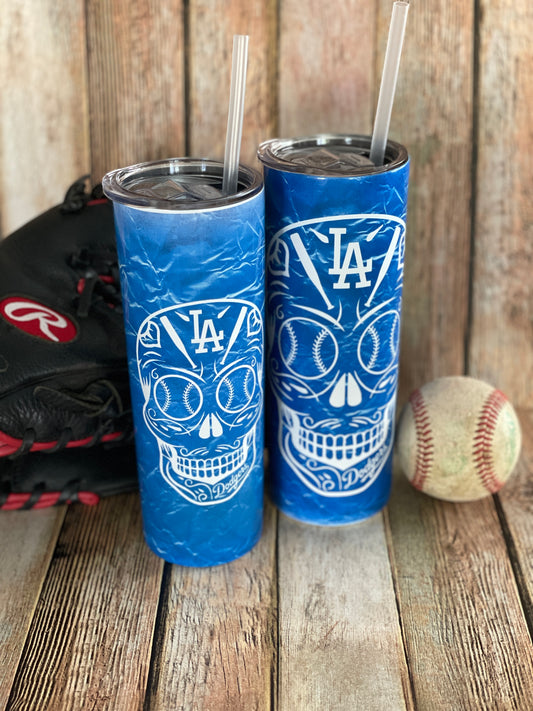 Sugar Skull Los Angeles Dodgers Baseball 20 oz tumbler image 0